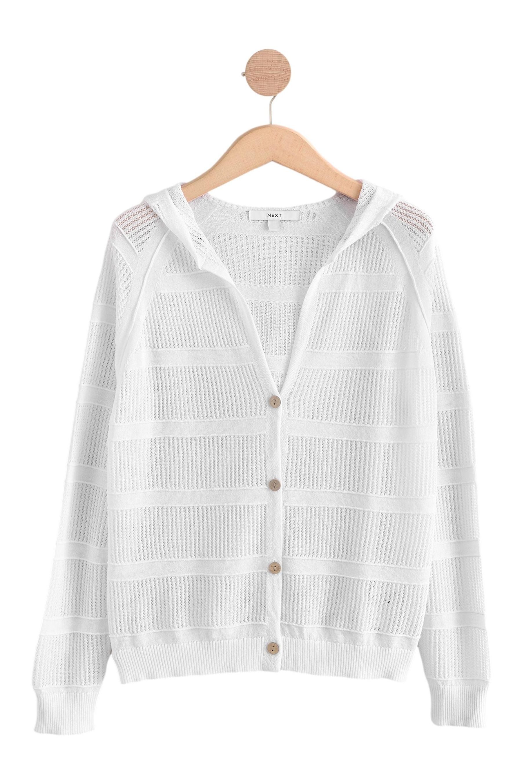 Next Strickjacke Leichte Kapuzen-Strickjacke mit Meshmuster (1-tlg) günstig online kaufen