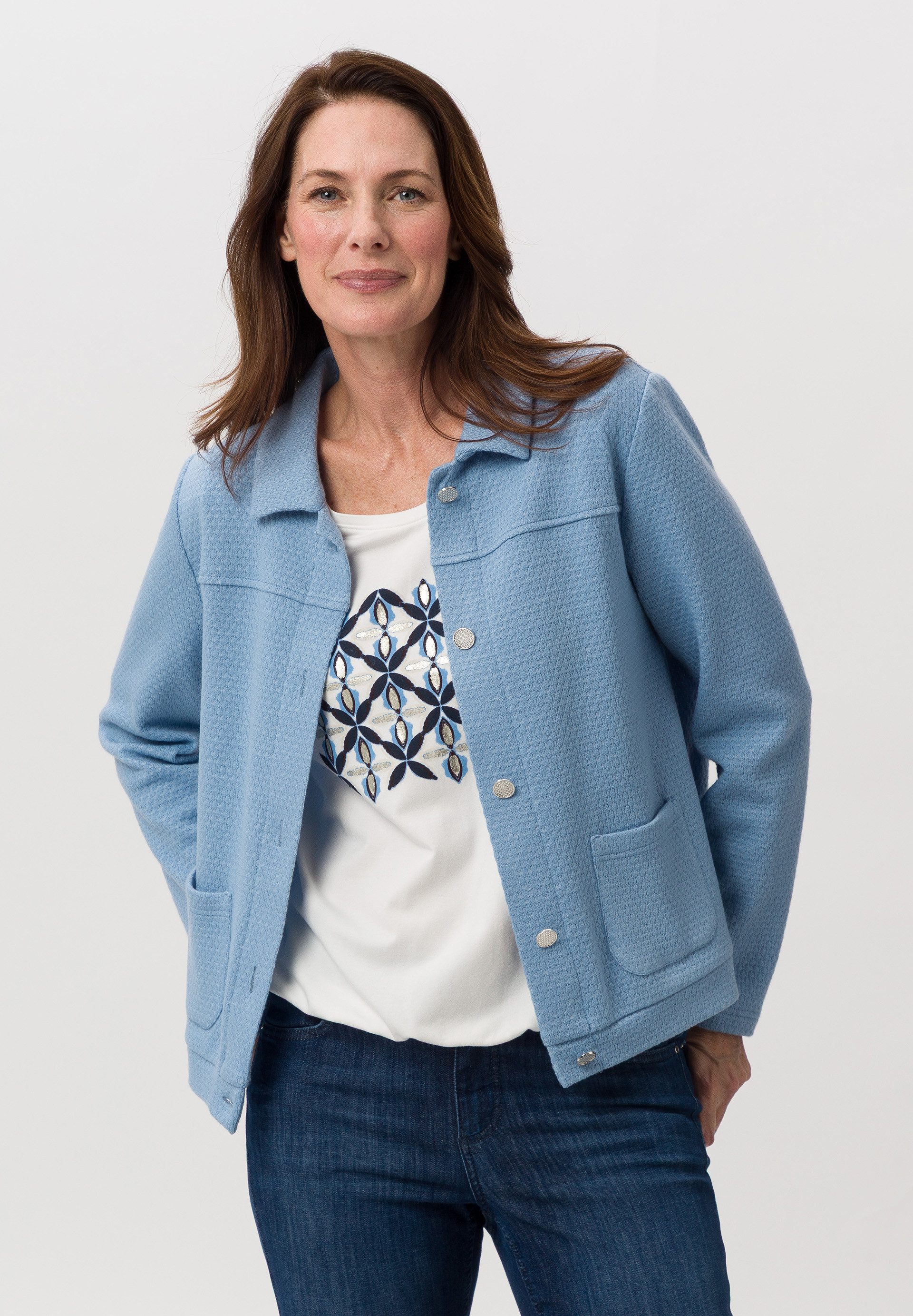 FRANK WALDER Kurzjacke mit aparter Strukturoptik günstig online kaufen