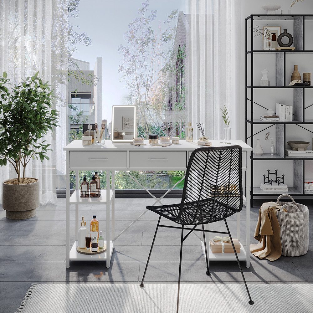 Vicco Schminktisch Chino, Weiß, 120 cm mit Schubladen günstig online kaufen