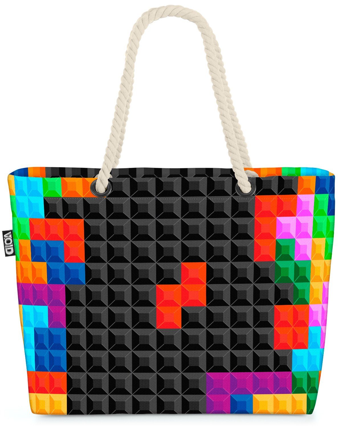 VOID Strandtasche (1-tlg), Video Game Pixel Blöcke Video Game Pixel Blöcke Tetris Block Gamer Re