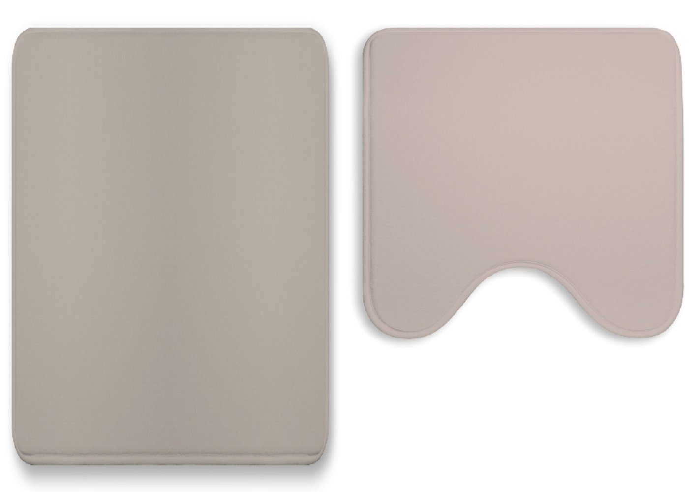 Badematte Soft, Höhe 15 mm, 2-tlg. Set, fußbodenheizungsgeeignet, Polyester, rechteckig, 2-tlg. Stand-WC Set, rutschhemmender Rücken