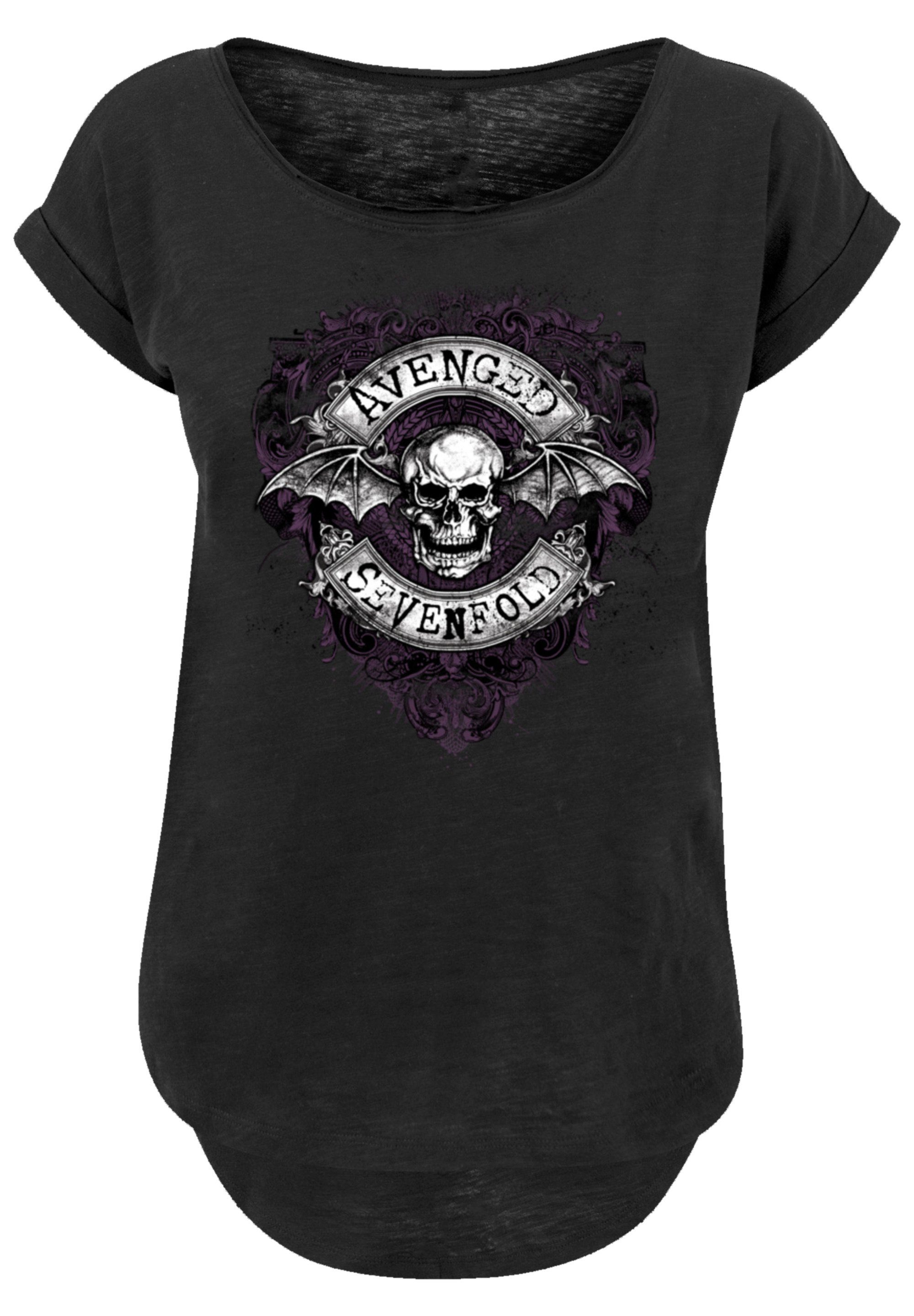 F4NT4STIC T-Shirt Avenged Sevenfold Rock Metal Band Bat Flourish Premium  Qualität, Band, Rock-Musik, Hinten extra lang geschnittenes Damen T-Shirt | T-Shirts