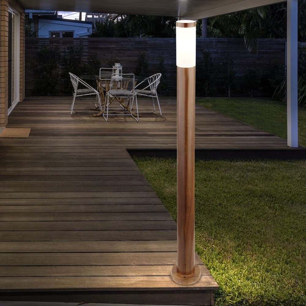 etc-shop braun Gartenlampen schwarz LED Wegeleuchte Leuchtmittel Außen-Stehlampe, außen Außenleuchte Stehlampe Warmweiß, inklusive,