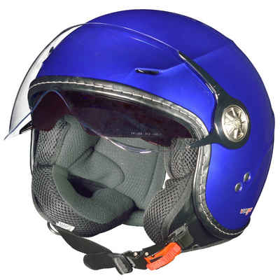 rueger-helmets Motorradhelm »RF-712 Jethelm Motorradhelm Chopper Jet Motorrad Roller Bobber Helm ruegerRF-712 Deep Blue XS«