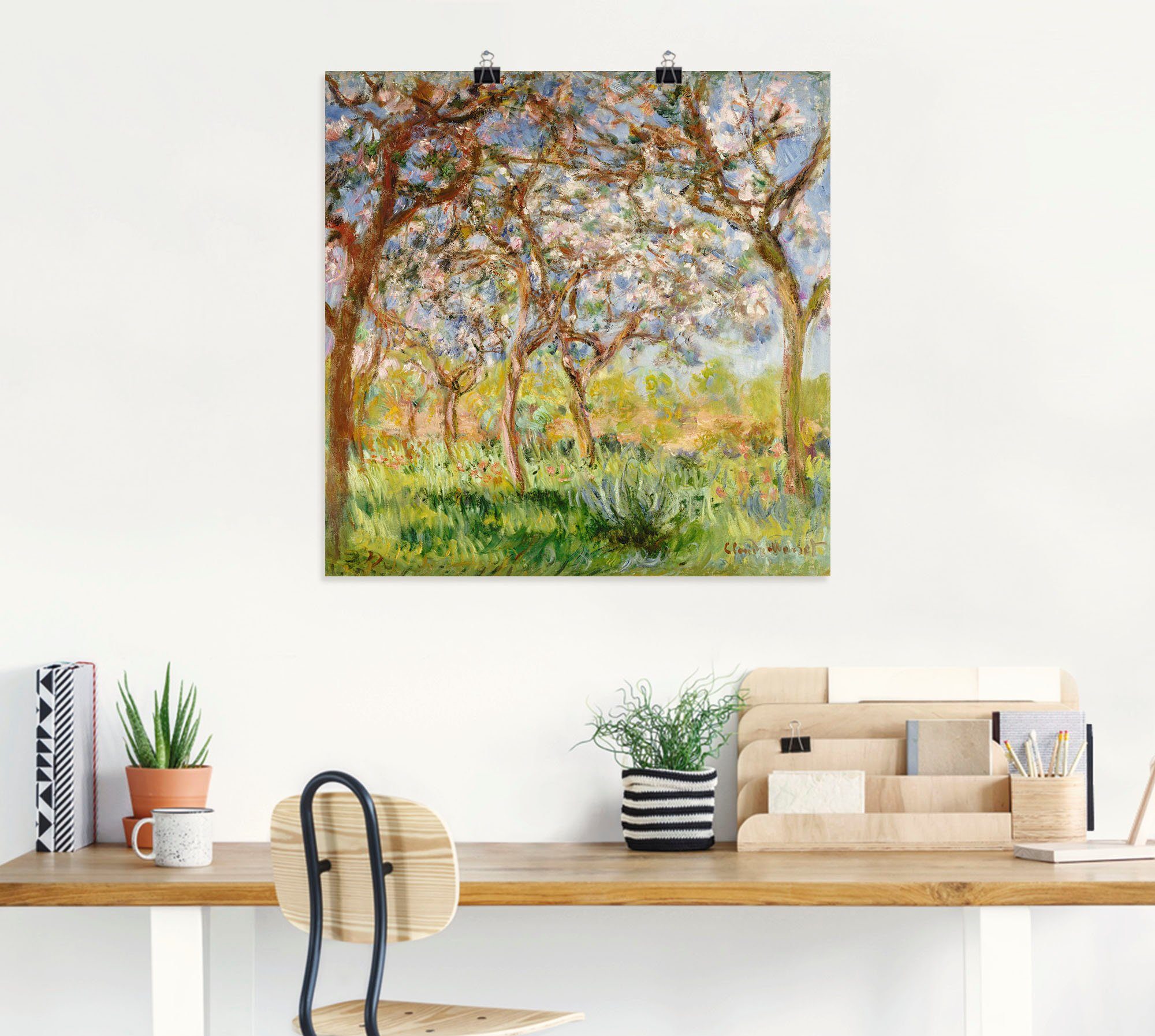Frühling als Artland in Wandbild oder Wandaufkleber versch. Poster & St), (1 Giverny., Größen in Leinwandbild, Wiesen Alubild, Bäume