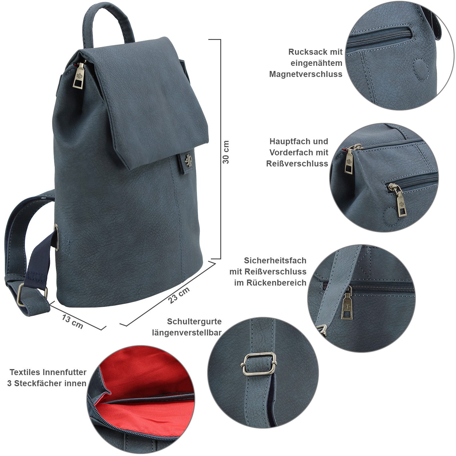 J JONES JENNIFER JONES Daypack Kleiner Damen Cityrucksack Modischer Freizei günstig online kaufen