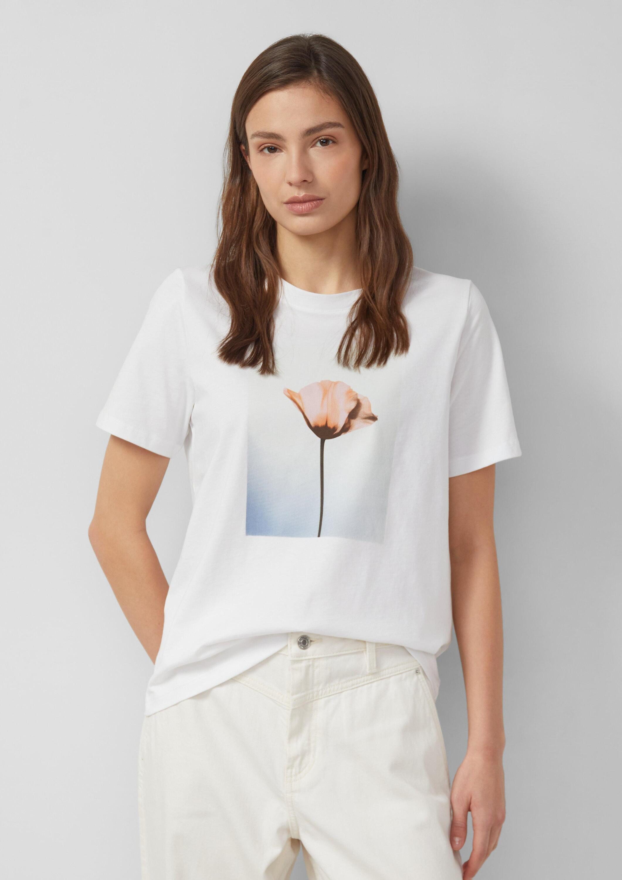 s.Oliver Kurzarmshirt T-Shirt Baumwoll-T-Shirt mit Frontprint günstig online kaufen