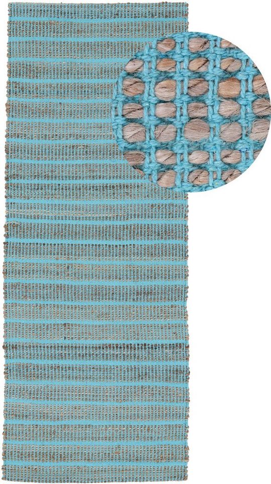 Läufer Lara, carpetfine, rechteckig, Höhe: 6 mm, Wendeteppich aus  Jute/Baumwolle