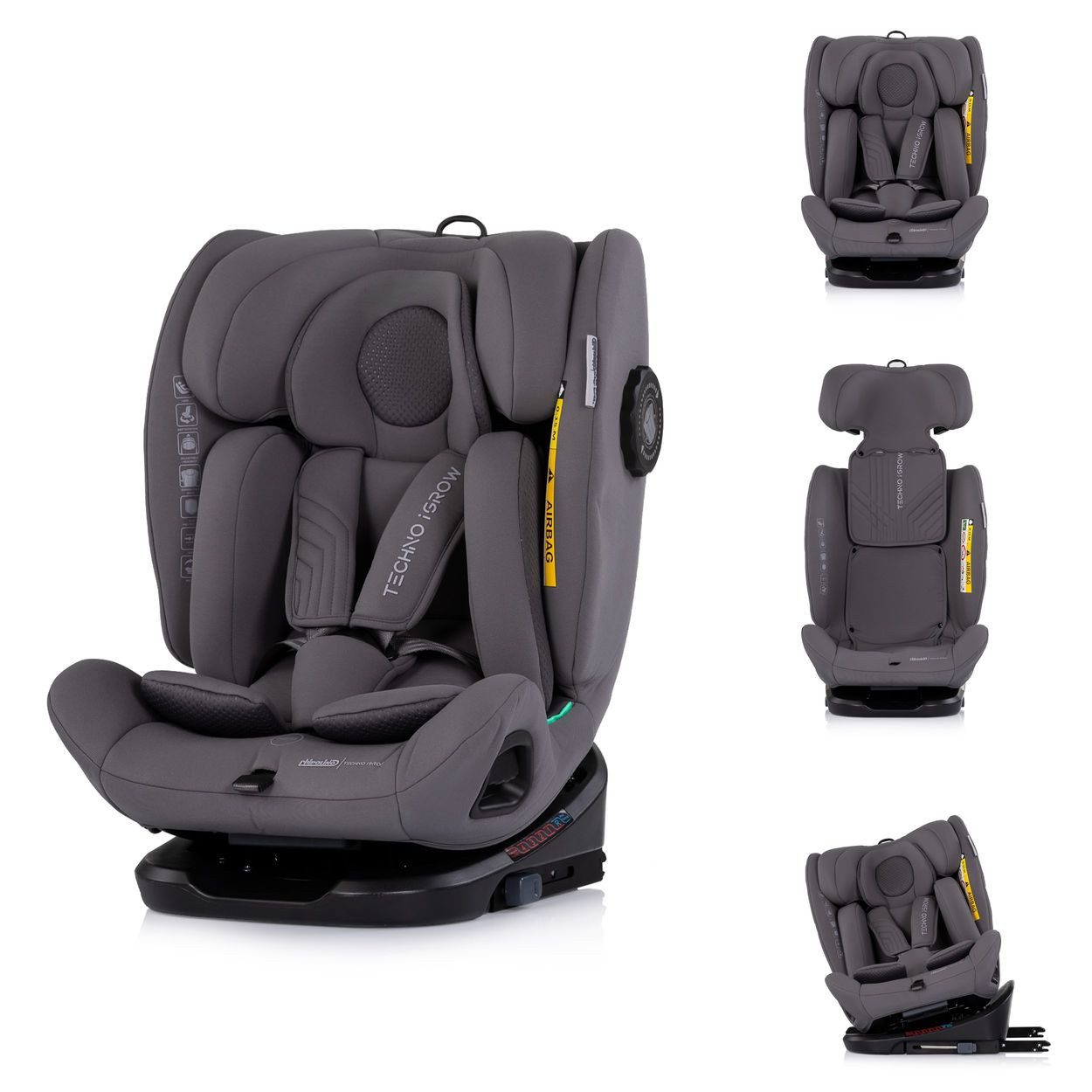Chipolino Autokindersitz Kindersitz Techno iGROW i-Size, ab: 0, bis: 12, (40-150cm) Isofix Top Tether Kopfstütze