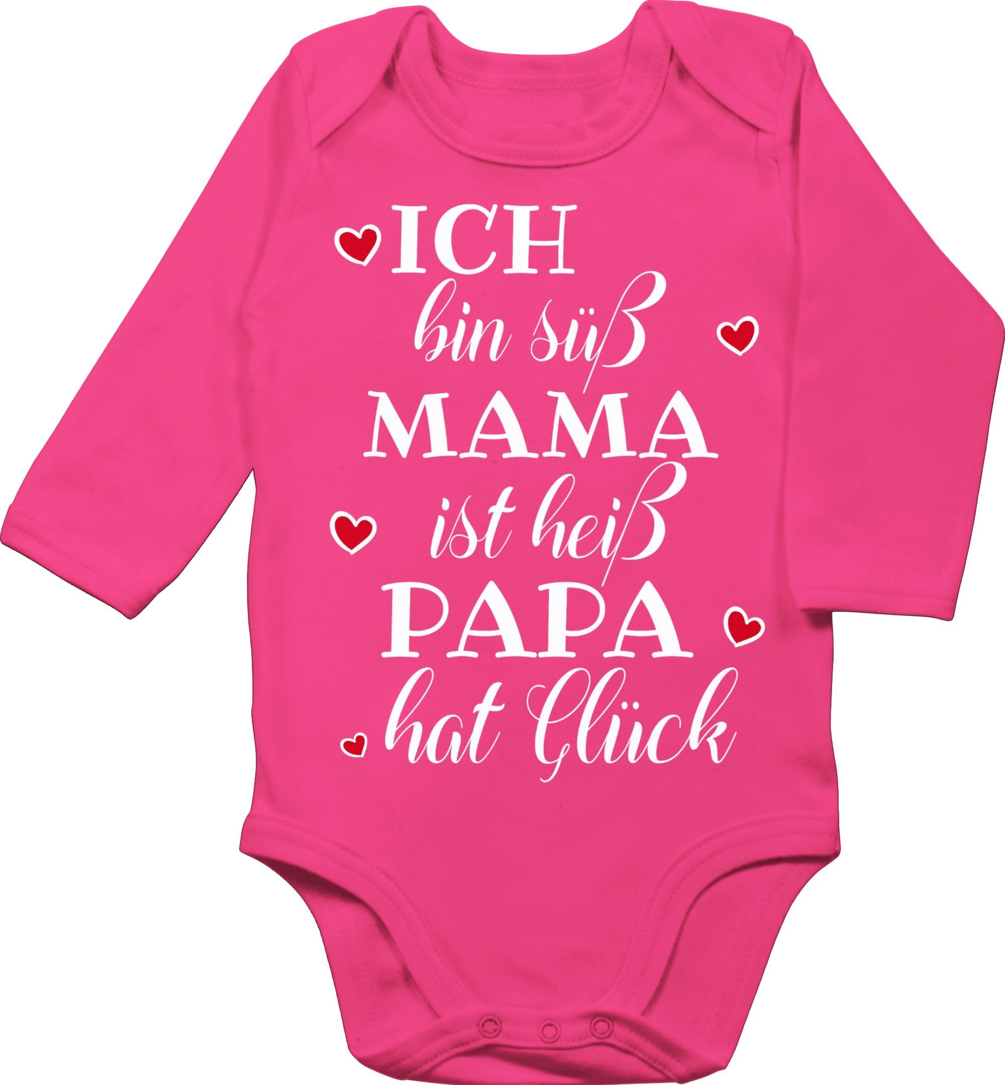 Shirtracer Shirtbody »Ich bin süß Mama ist heiß Papa hat Glück Herzen