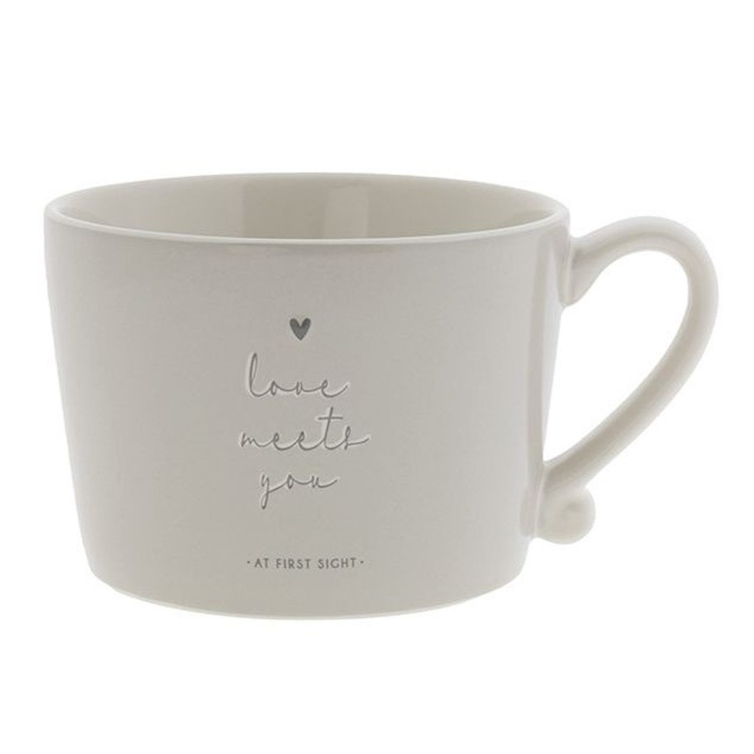 Bastion Collections Tasse Graues Herz, Keramik, Spülmaschinengeeignet, Grau, Herz, H: 7cm