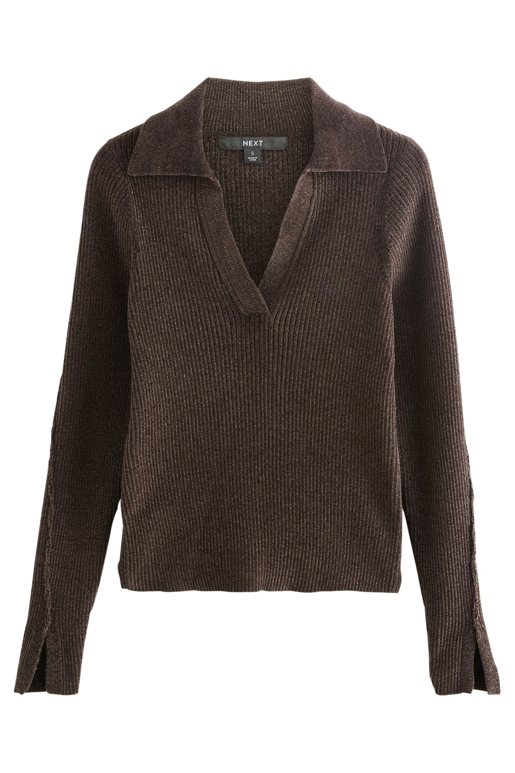 Next Polokragenpullover Gerippter Rollkragenpullover aus Chenille (1-tlg) günstig online kaufen