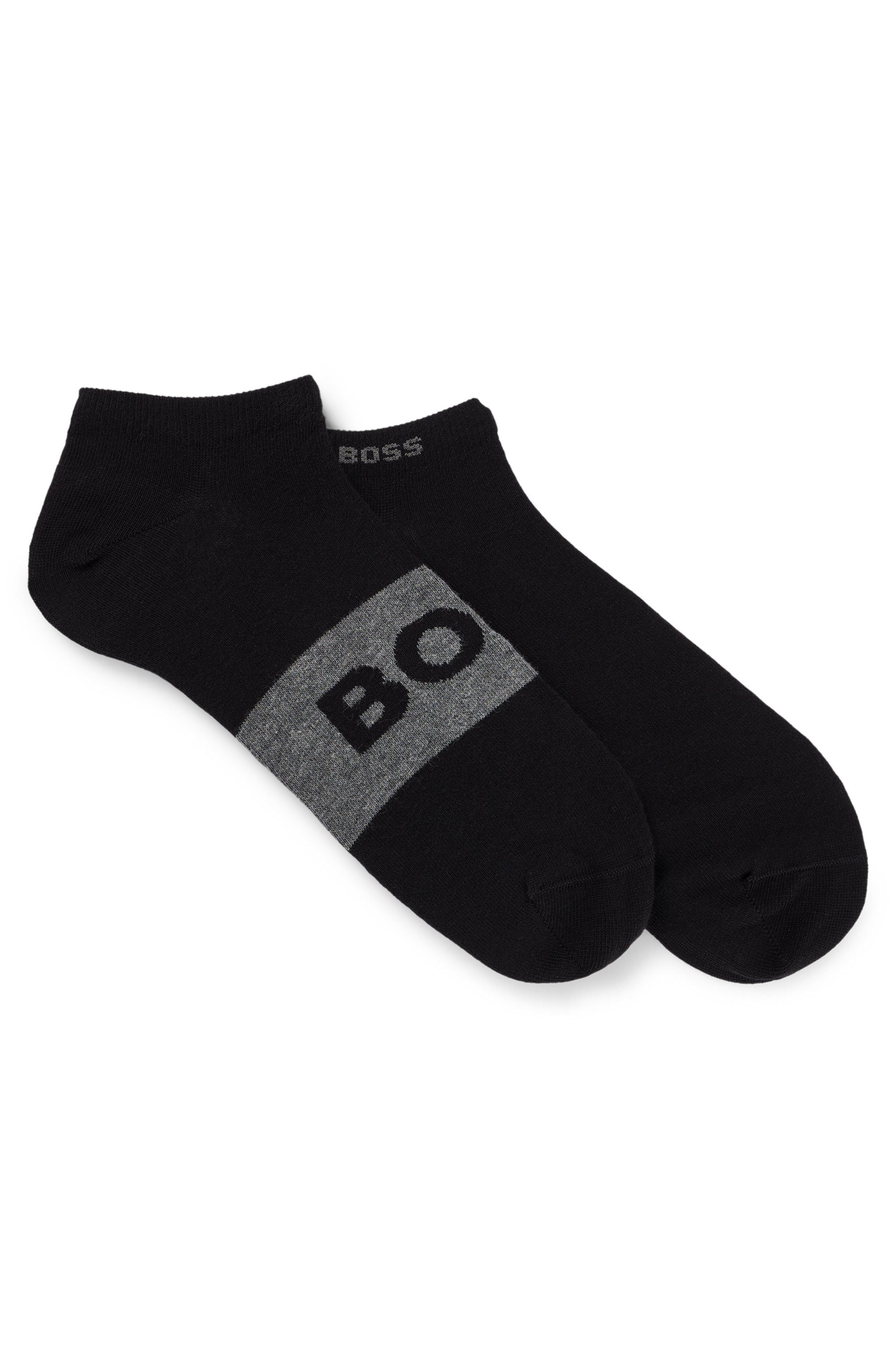 BOSS Businesssocken 2P AS Logo CC (Packung, 2-Paar, 2er Pack) mit großem, eingestricktem BOSS Logo-Schriftzug