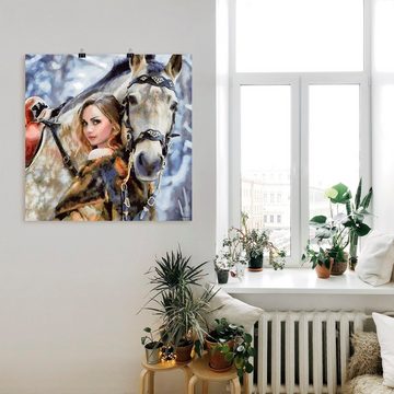 Artland Wandbild Mädchen mit weißem Pferd, Portrait (1 St), als Leinwandbild, Poster, Wandaufkleber in verschied. Größen