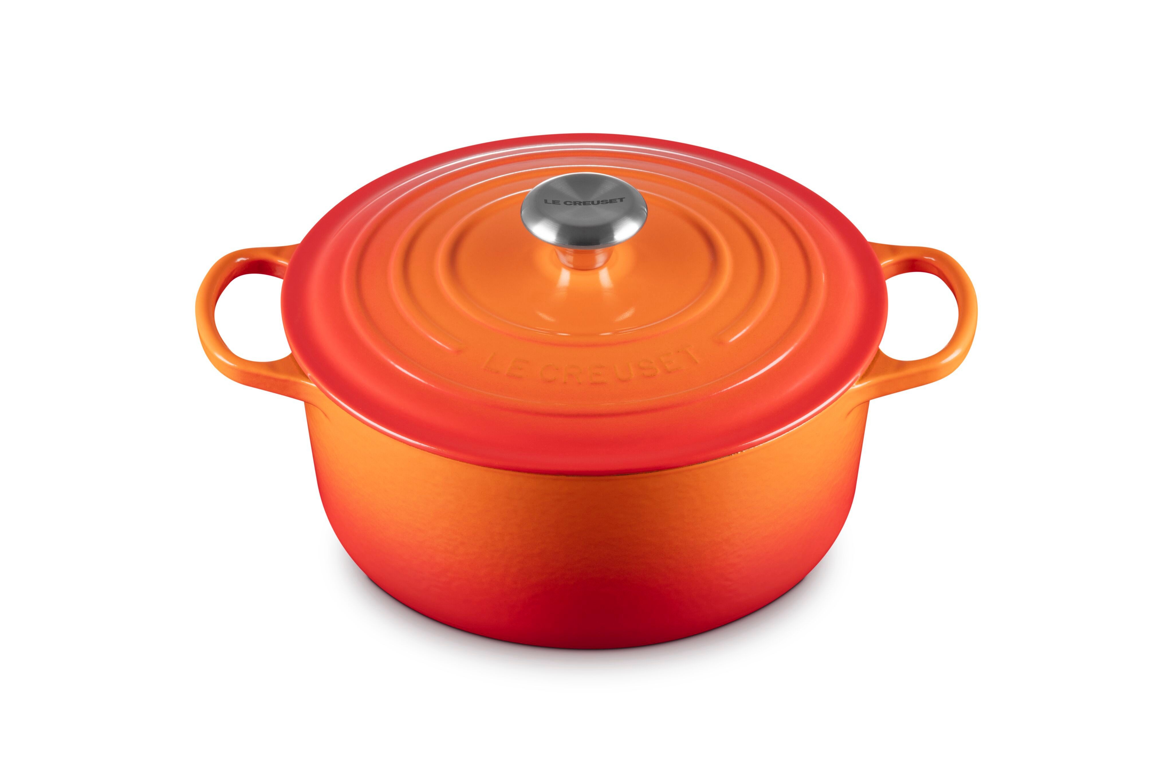 LE CREUSET Bräter Signature Gusseisen-Bräter, Gusseisen, Rund, Ø 26 cm, 4,2 l, 5,14 kg, Ofenrot, 21177260902430