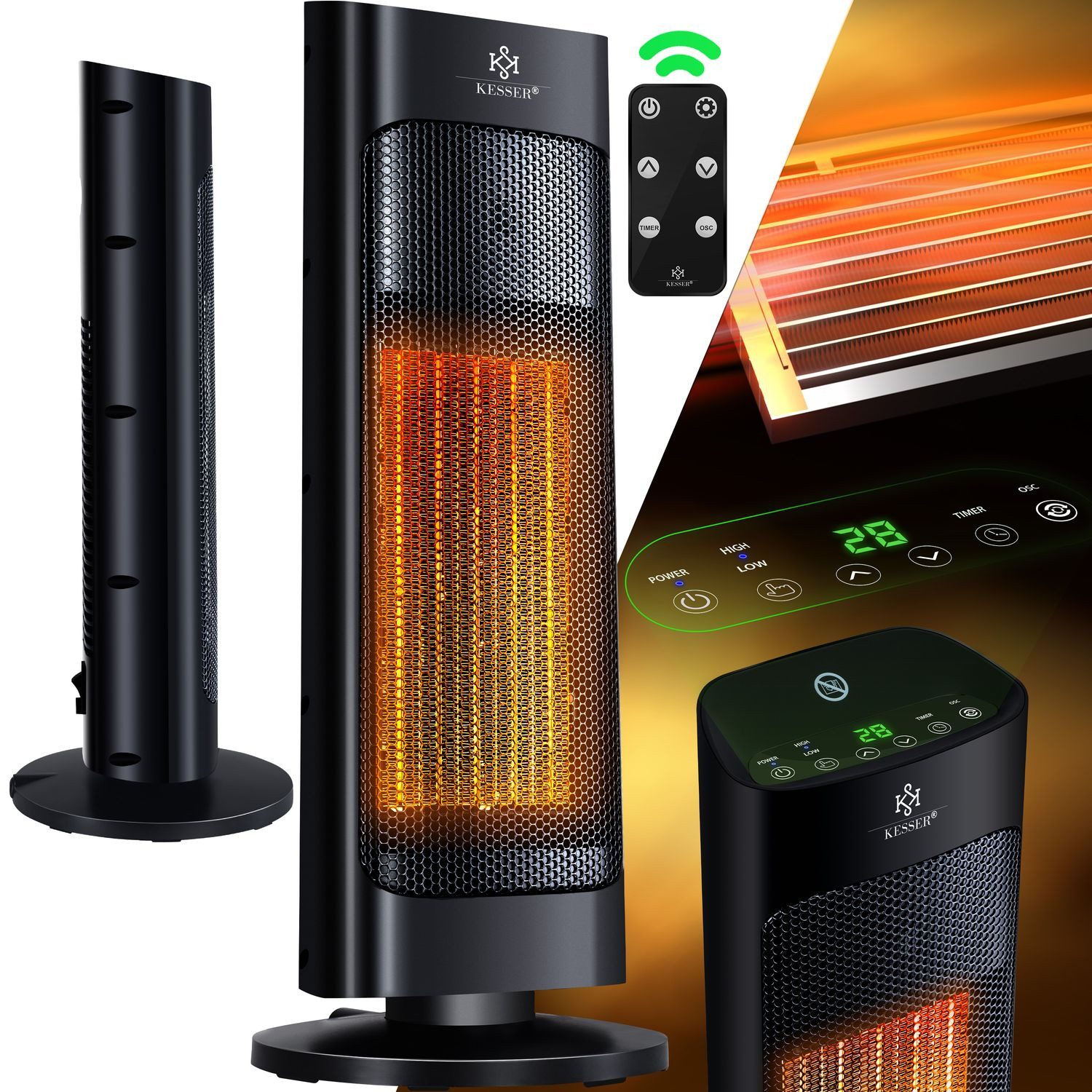 KESSER Heizlüfter, Heizlüfter mit Fernbedienung energiesparend leise 2000W günstig online kaufen