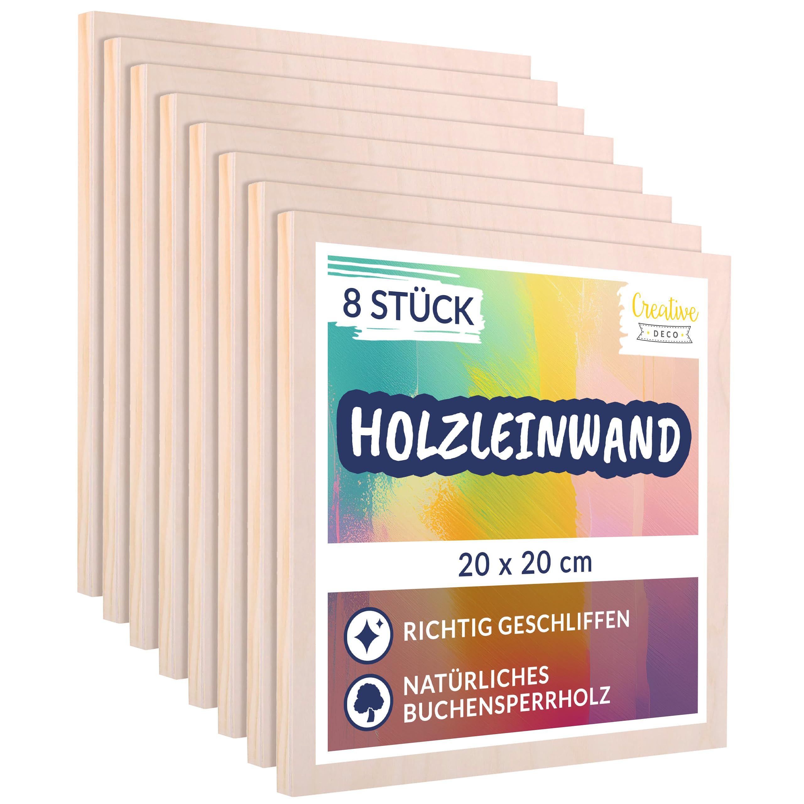 Creative Deco Bastelnaturmaterial Leinwand zum Bemalen Set Malgründe, (8-tlg)