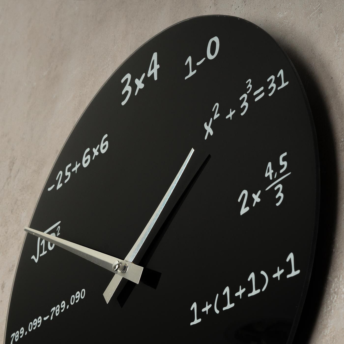 Levandeo® Dekoobjekt, Wanduhr Glas 35cm rund Mathe Mathematik schwarz Desig günstig online kaufen