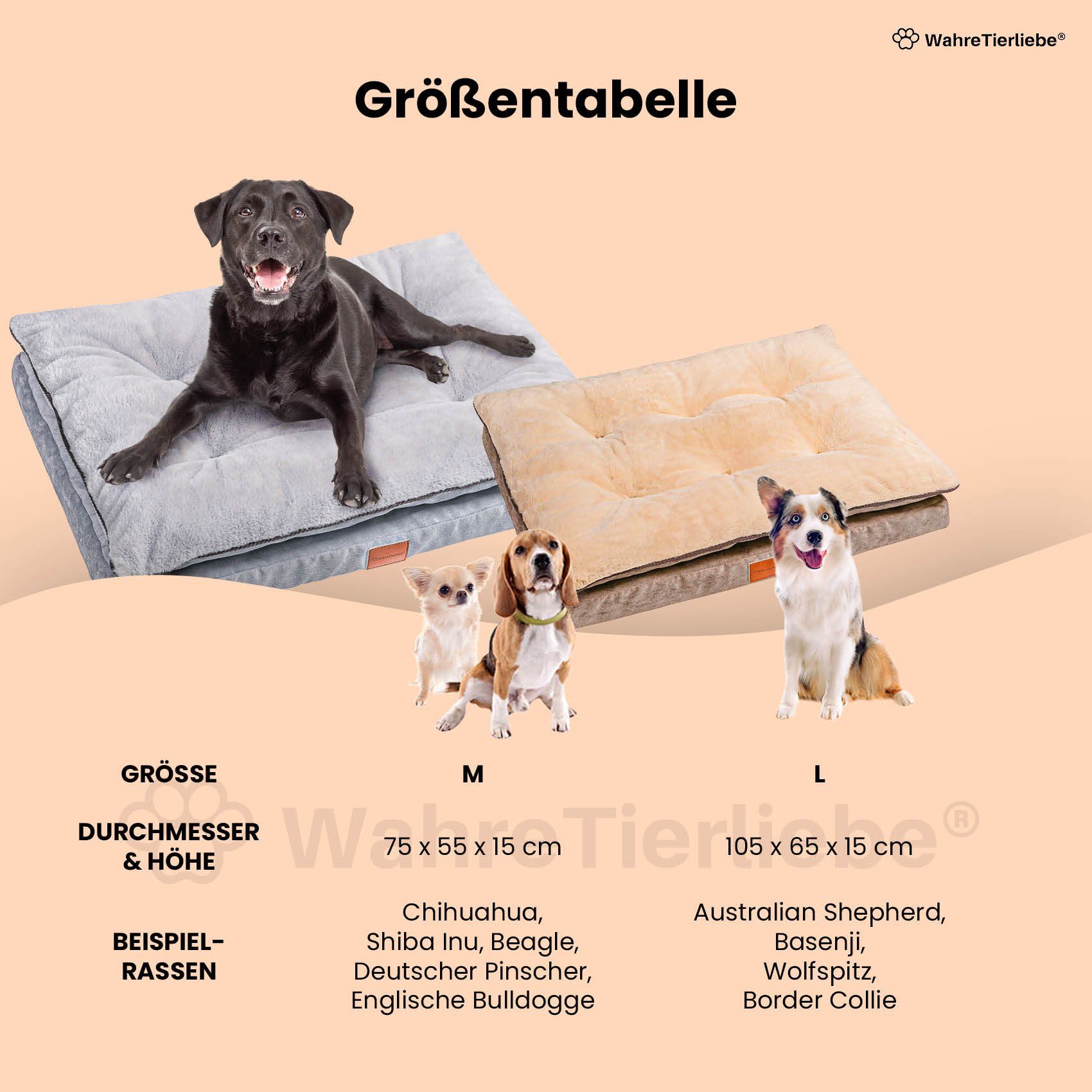 Wahre Tierliebe Tierbett - Premium Hunde Kissen "Easy" - orthopädisch und flauschig -, 100% Polyester – Bild 4 von 5