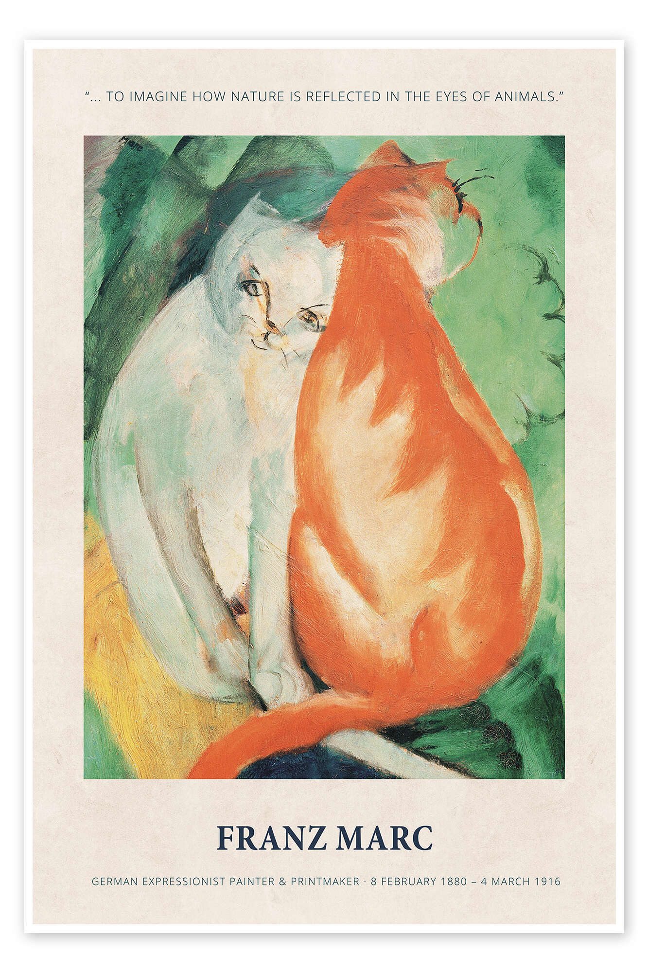 Posterlounge Wandbild How Nature is Reflected in the eyes of Animals, Franz Marc, erhältlich als Poster, Leinwandbild, Wandsticker oder Acrylglasbild