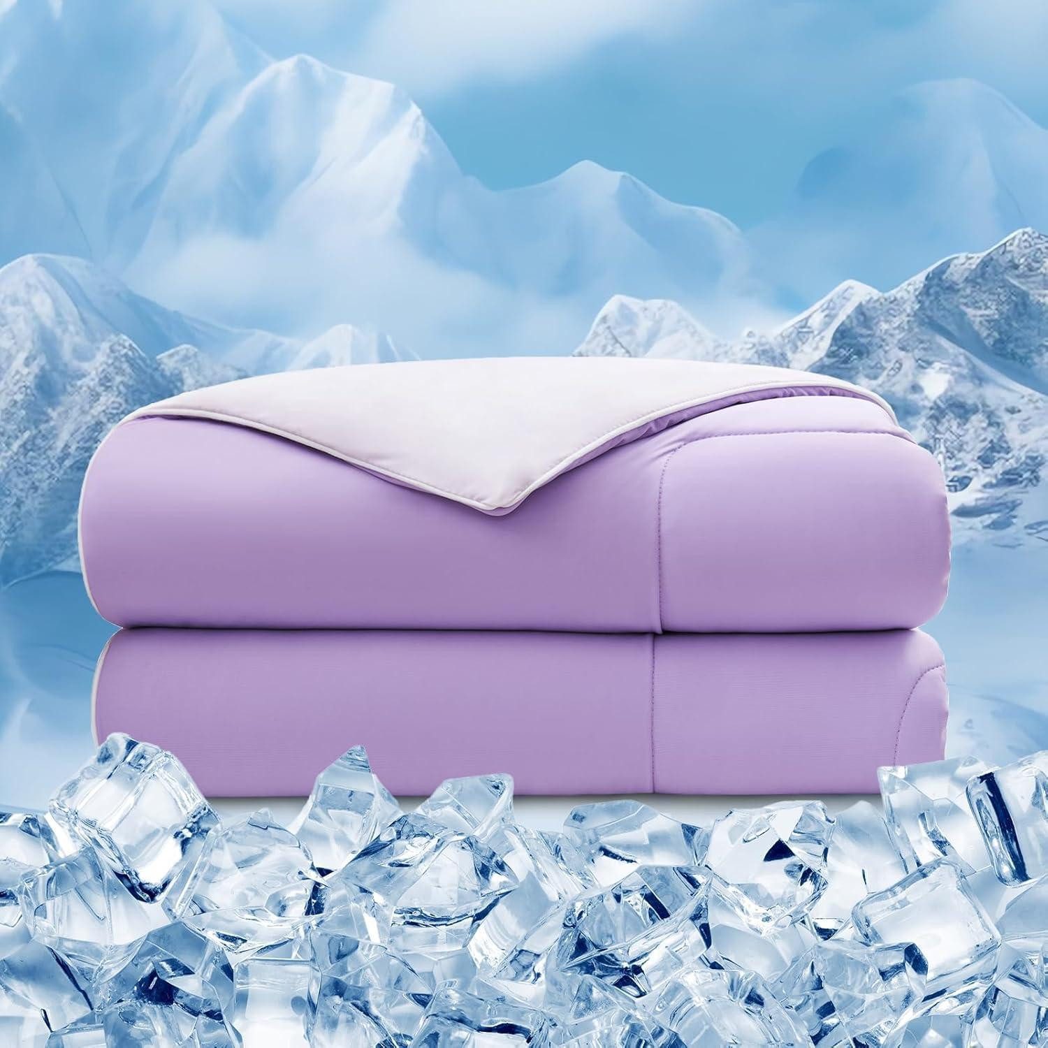 LuxusKollektion Sommerbettdecke Sommerdecke Kühldecke 135 x 210 cm Violett, Bezug: Nylon