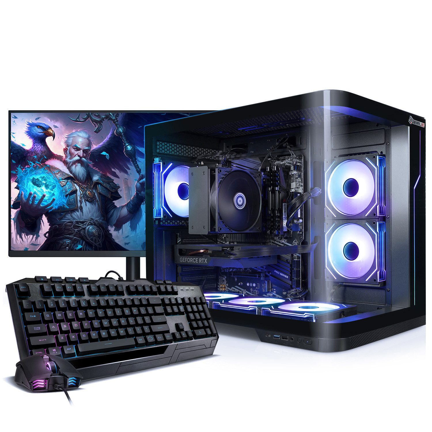 Kiebel Curve VII Gaming-PC-Komplettsystem (27", AMD Ryzen 7 AMD Ryzen 7 5700X, RTX 5060, 16 GB RAM, 1000 GB SSD, ARGB-Beleuchtung, WLAN)