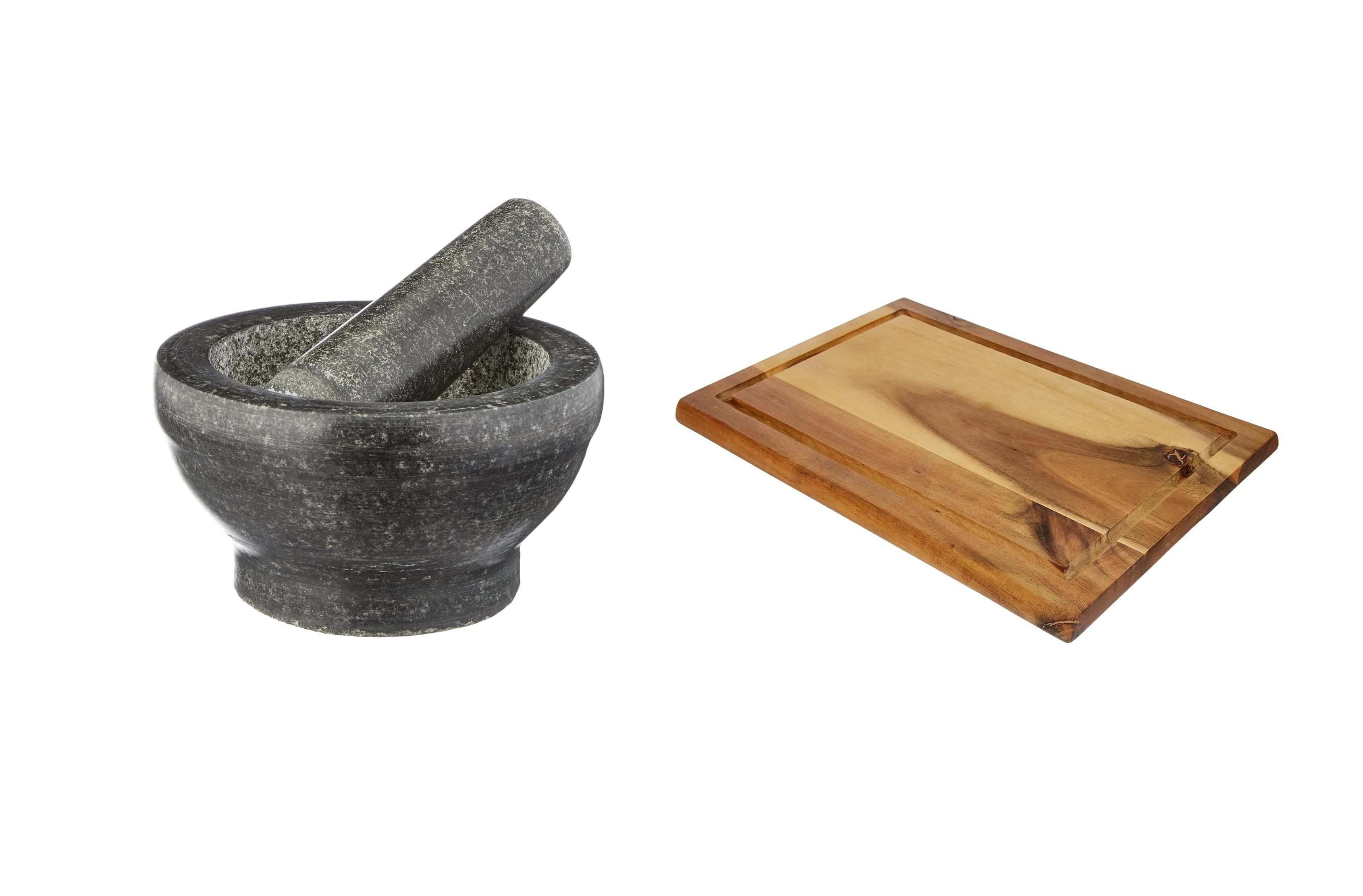 Kesper Mörser Mörser mit Schlegel Starter-Set aus Granit und Akazienholz, robust & langlebig, ideal für Küche und Grillsaison
