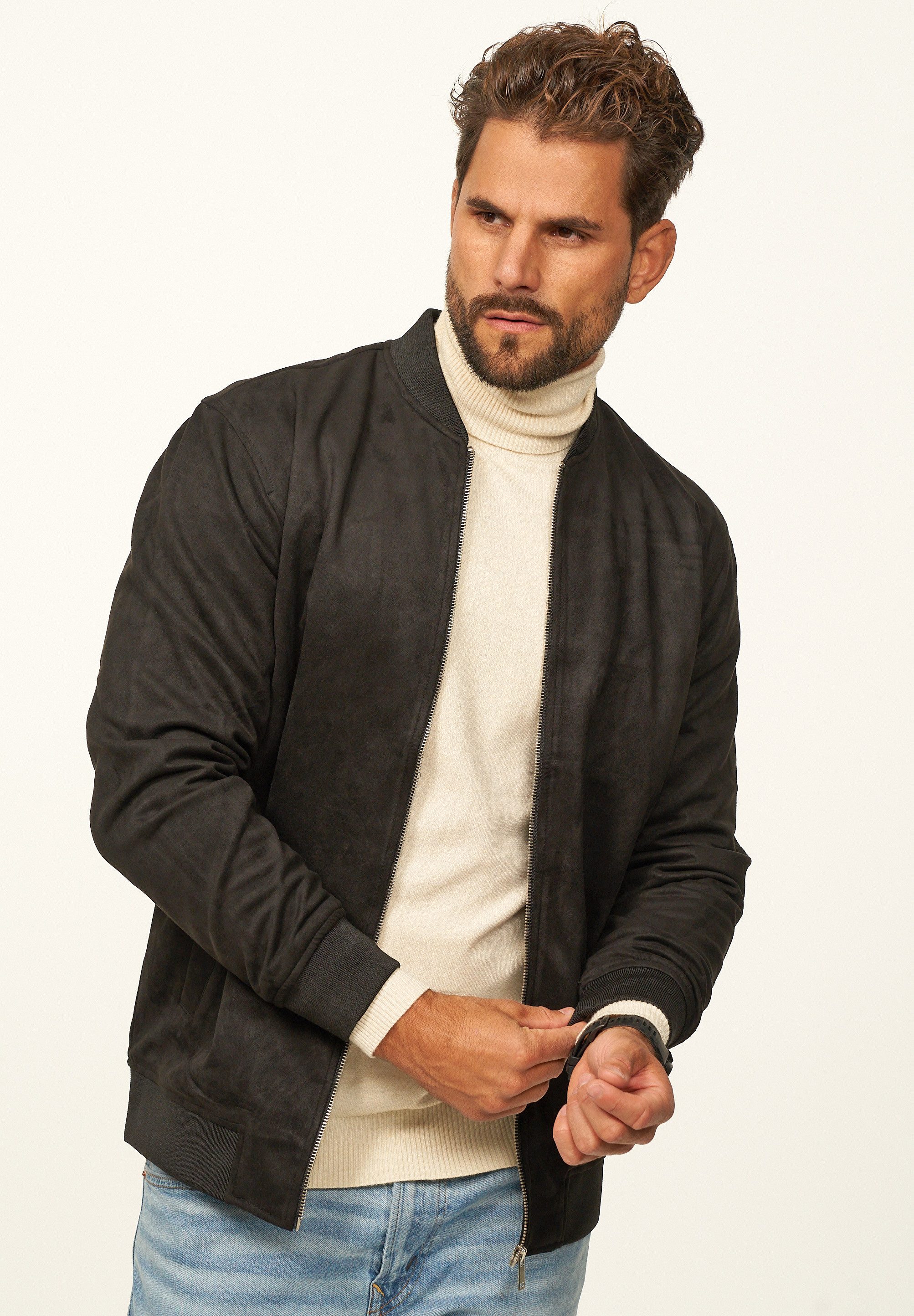 OneRedox Blouson als Weiche Übergangsjacke mit Baseball-Kragen Herren Blous günstig online kaufen