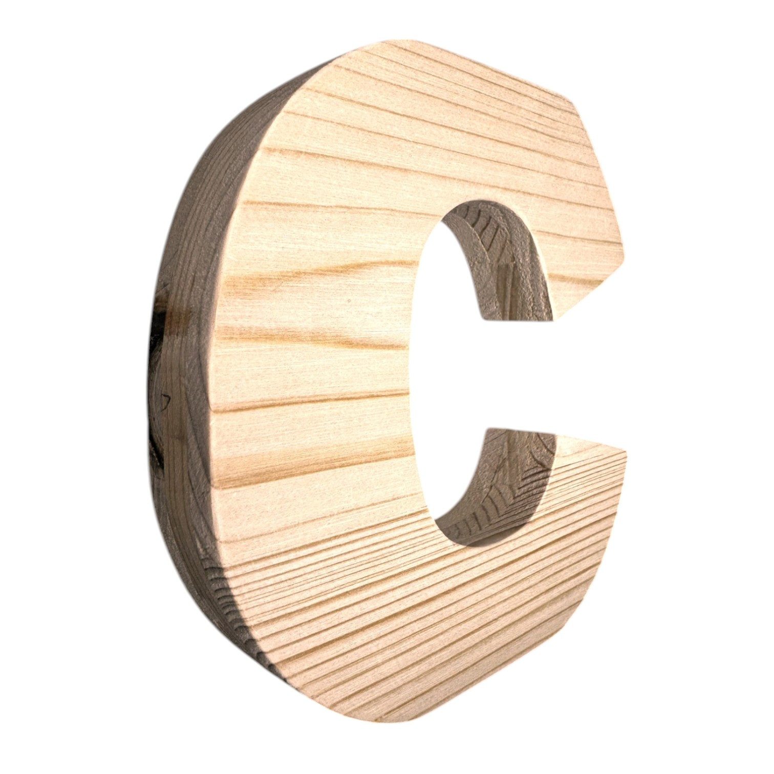 Zayno Deko-Buchstaben Holzbuchstabe "C" aus massivem Fichtenholz (Packung, 1 St., Fördert das Kennenlernen des Alphabetes), in liebevoller Handarbeit aus hochwertigem Fichtenholz gefertigt.