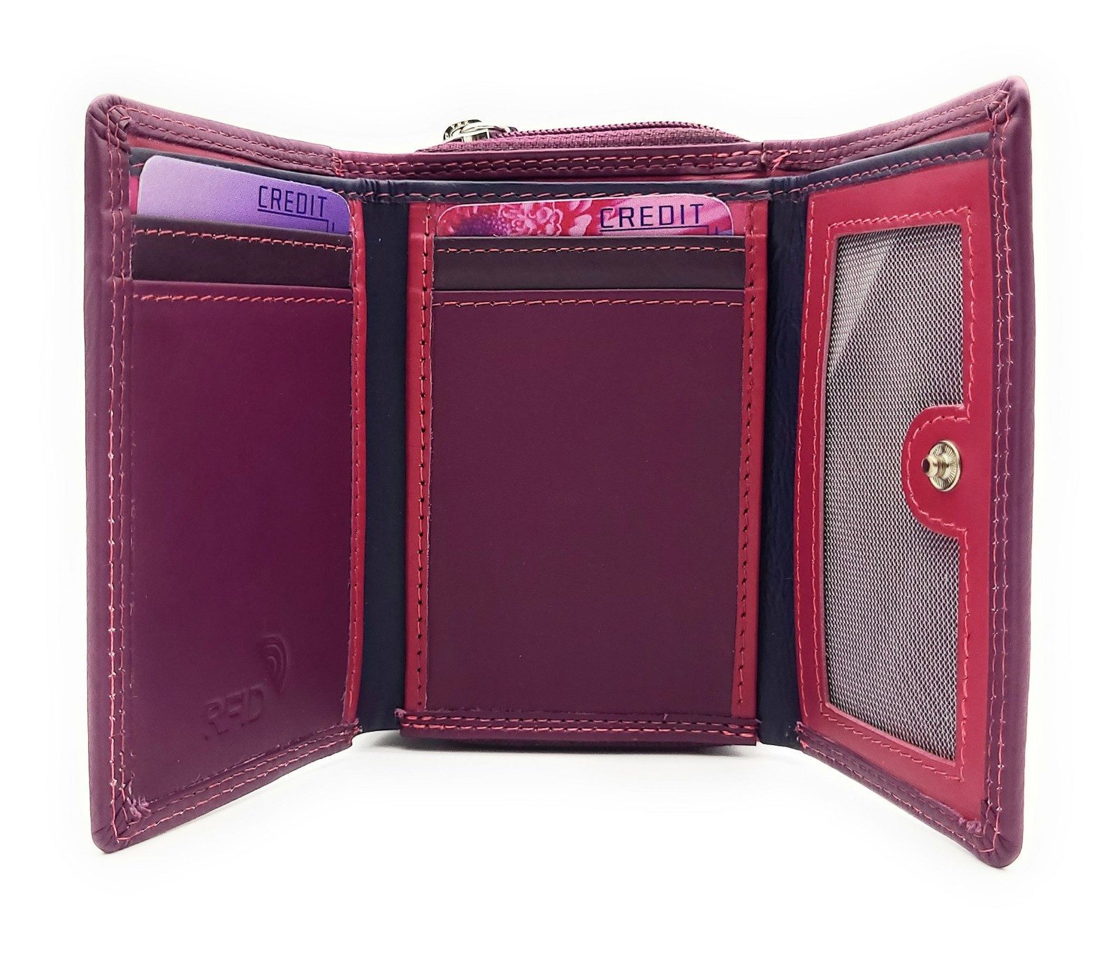 JOCKEY CLUB Mini Geldbörse Rio Piccolino Damen Portemonnaie Leder RFID-Schutz tropische Farben