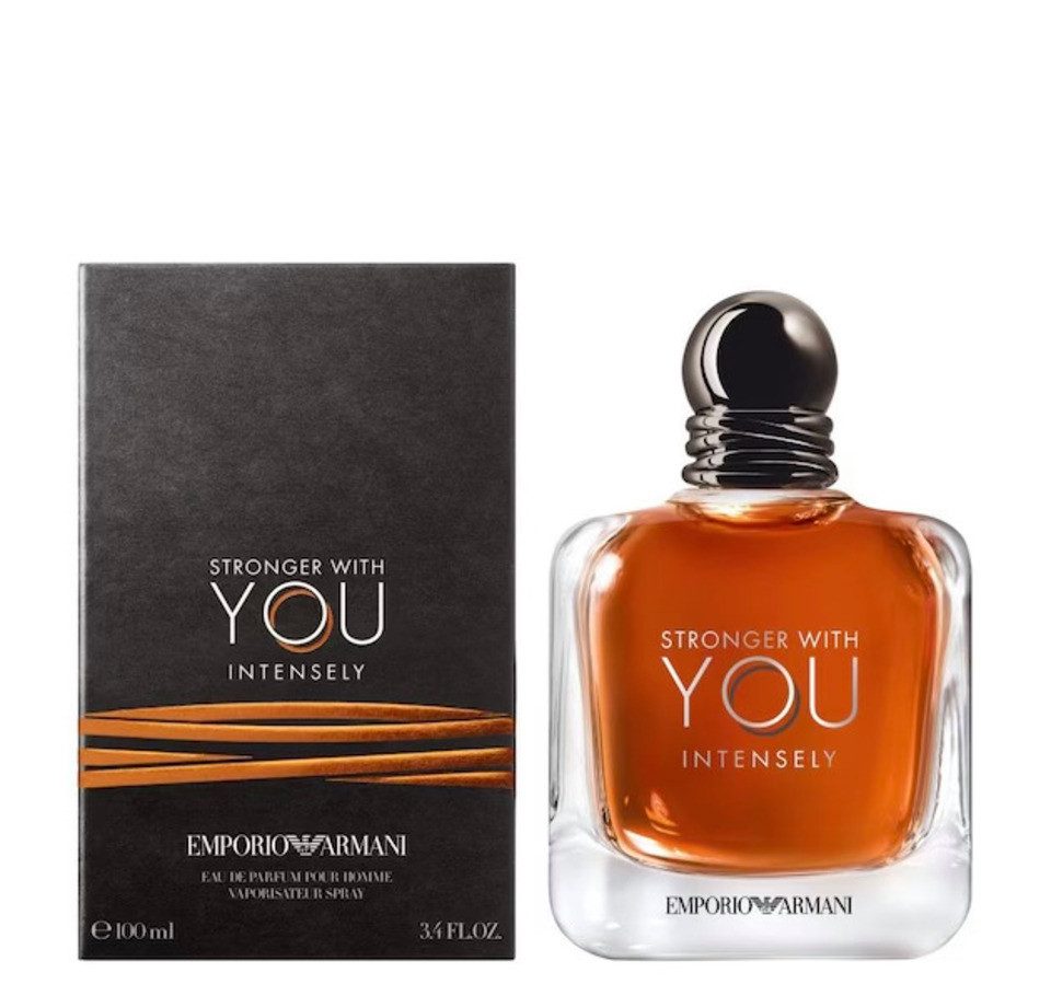 Emporio Armani Eau de Parfum Stronger With YOU Intensely Herrenduft 100ml, Dunkler Flakon, süß-würzige Tiefe, intensive maskuline Signatur
