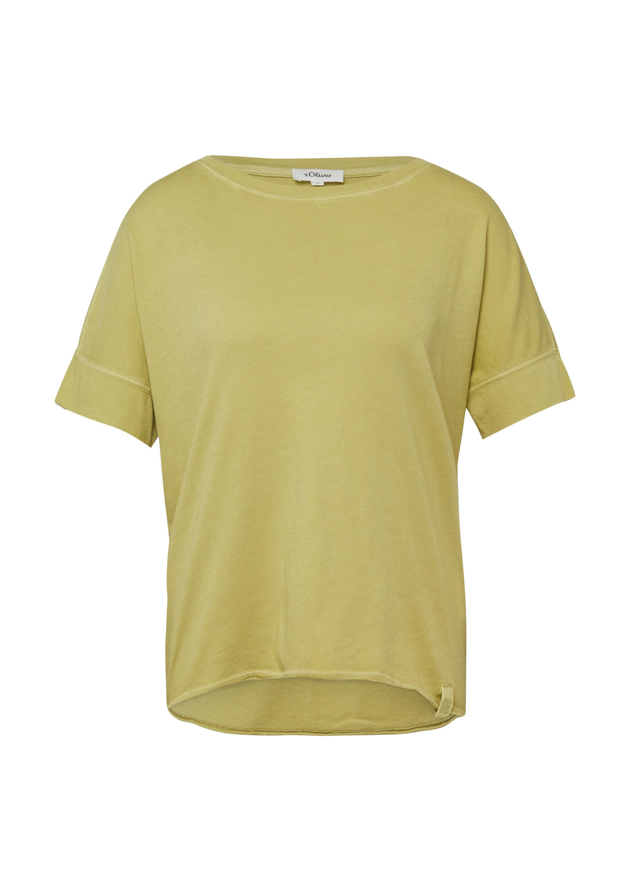 s.Oliver Kurzarmshirt T-Shirt T-Shirt im Relaxed Fit mit Garment Dye und offenem Saum