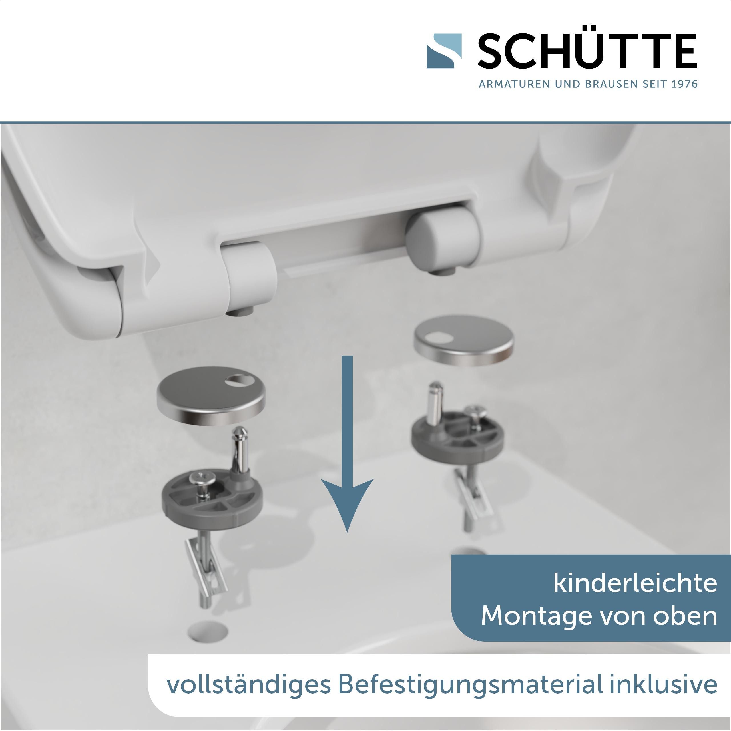 Schütte WC-Sitz WHITE, Duroplast, mit Absenkautomatik und Schnellverschluss