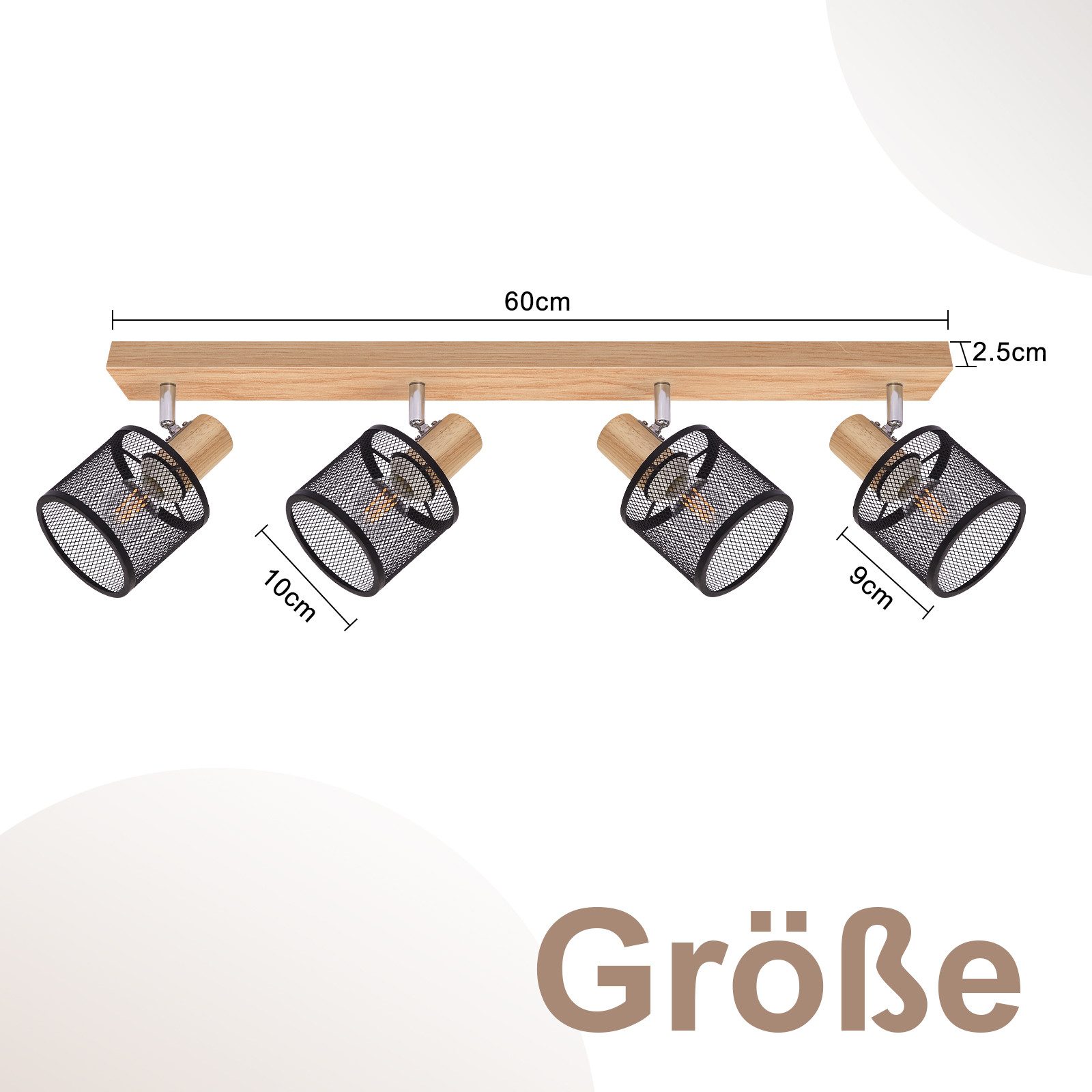 ZMH Deckenstrahler 4 Flammig E14 Schwarz/Weiß Modern Wohnzimmerlampe Max.25w, Hochwertige Materialien für langanhaltende Qualität, ohne Leuchtmittel, Schwenkbar 350° Deckenspot Schlafzimmer Küche