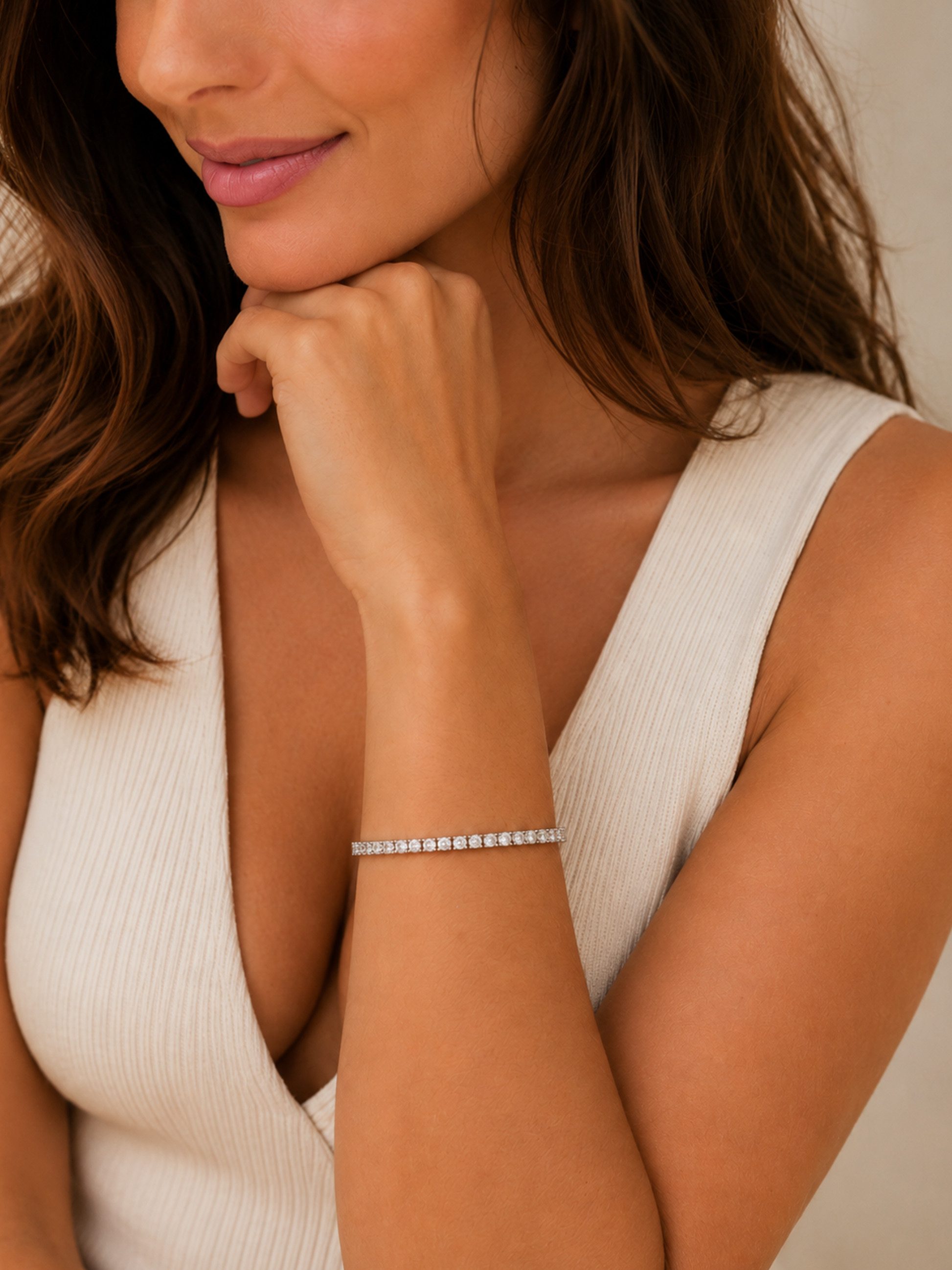Staufergold Tennisarmband Tennisarmband „Crystal Line“ Silber, handmade with Love!