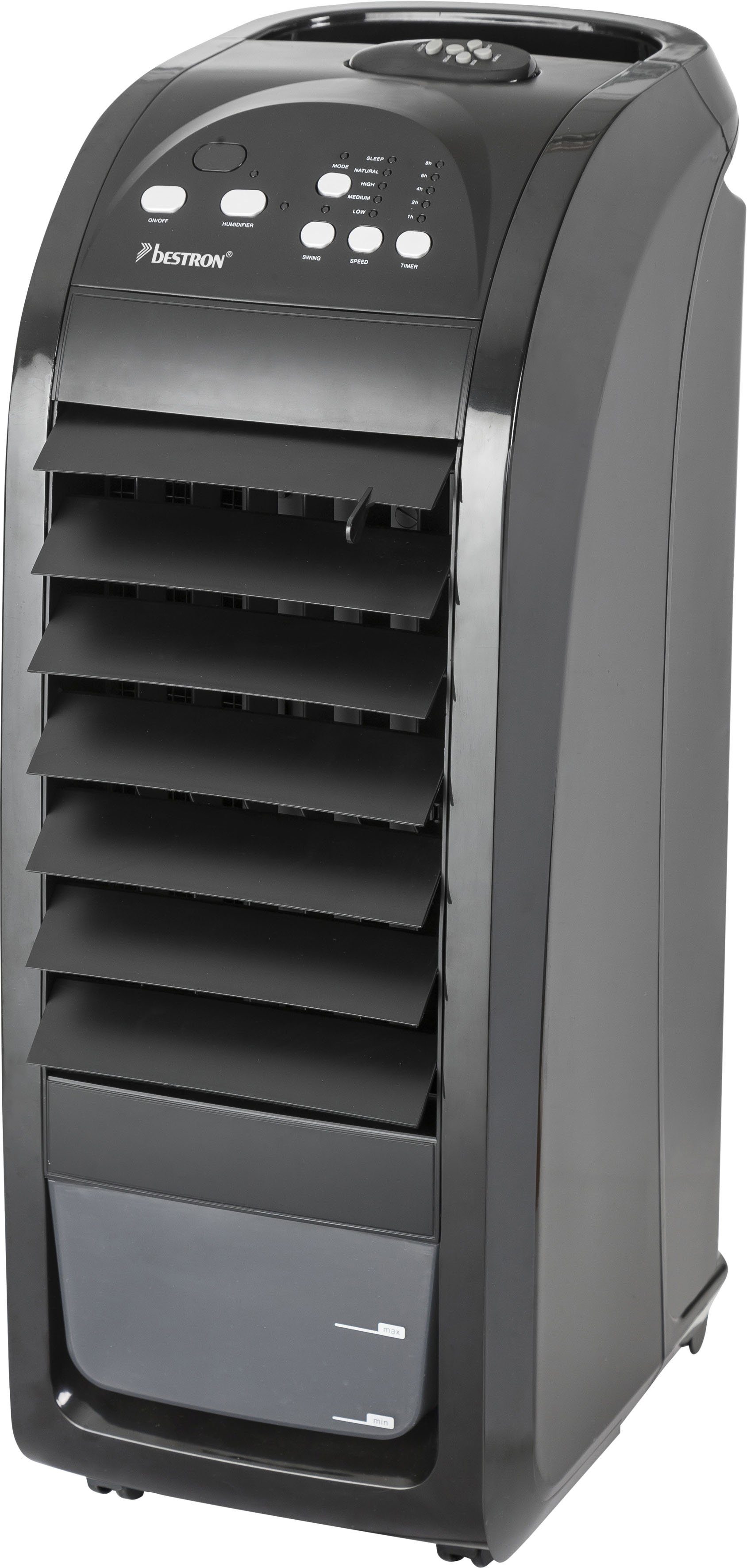 Fernbedienung, Dauernutzung max. Schwarz bestron Luftkühler von 70 Gerät, mit mobiles Ventilatorkombigerät 20h, W,