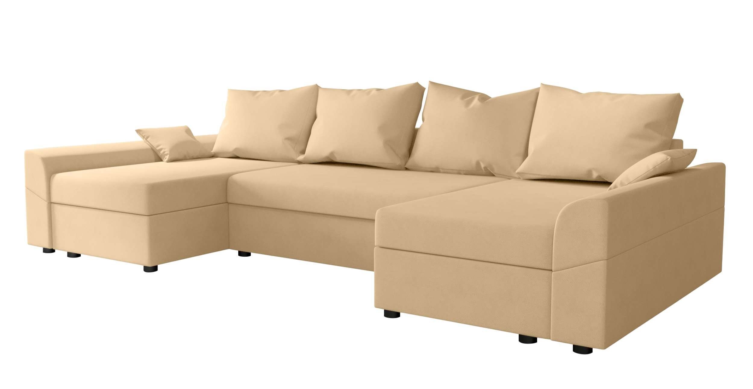 Bettkasten, Stylefy U-Form, Carolina, Sitzkomfort, Wohnlandschaft Eckcouch, Bettfunktion, mit Modern Sofa, Design mit