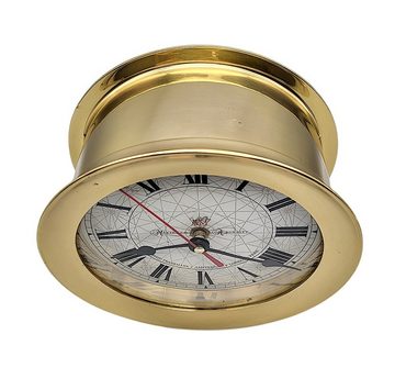 Linoows Uhr Maritime Wanduhr, Luxus Schiffsuhr, Edle Bootsuhr (schwere polierte Messing Uhr 18 cm)