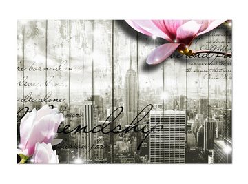 wandmotiv24 Leinwandbild Style New York Blüten, Abstrakt (1 St), Wandbild, Wanddeko, Leinwandbilder in versch. Größen