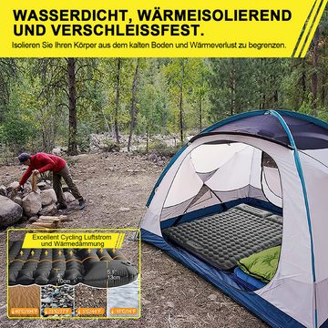 Avisto Isomatte Luftmatratze Selbstaufblasende Schlafmatten für Camping Luftbett, (für Rucksacktourismus, Wandern, Reisen, (Doppelbett mit Campinglampe + Augenmaske + Ohrstöpsel), mit integrierter Fußpumpe, aufblasbare Schlafmatte