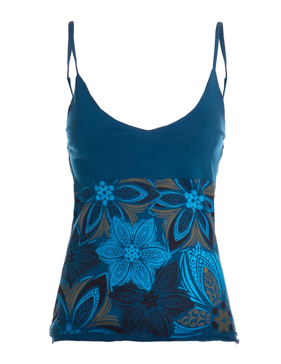 Vishes Shirttop Sommer Top Damen Hemdchen Träger Floral Bedruckt Baumwolle Alternative Mode, Boho, Hippie, Ethno, Festival