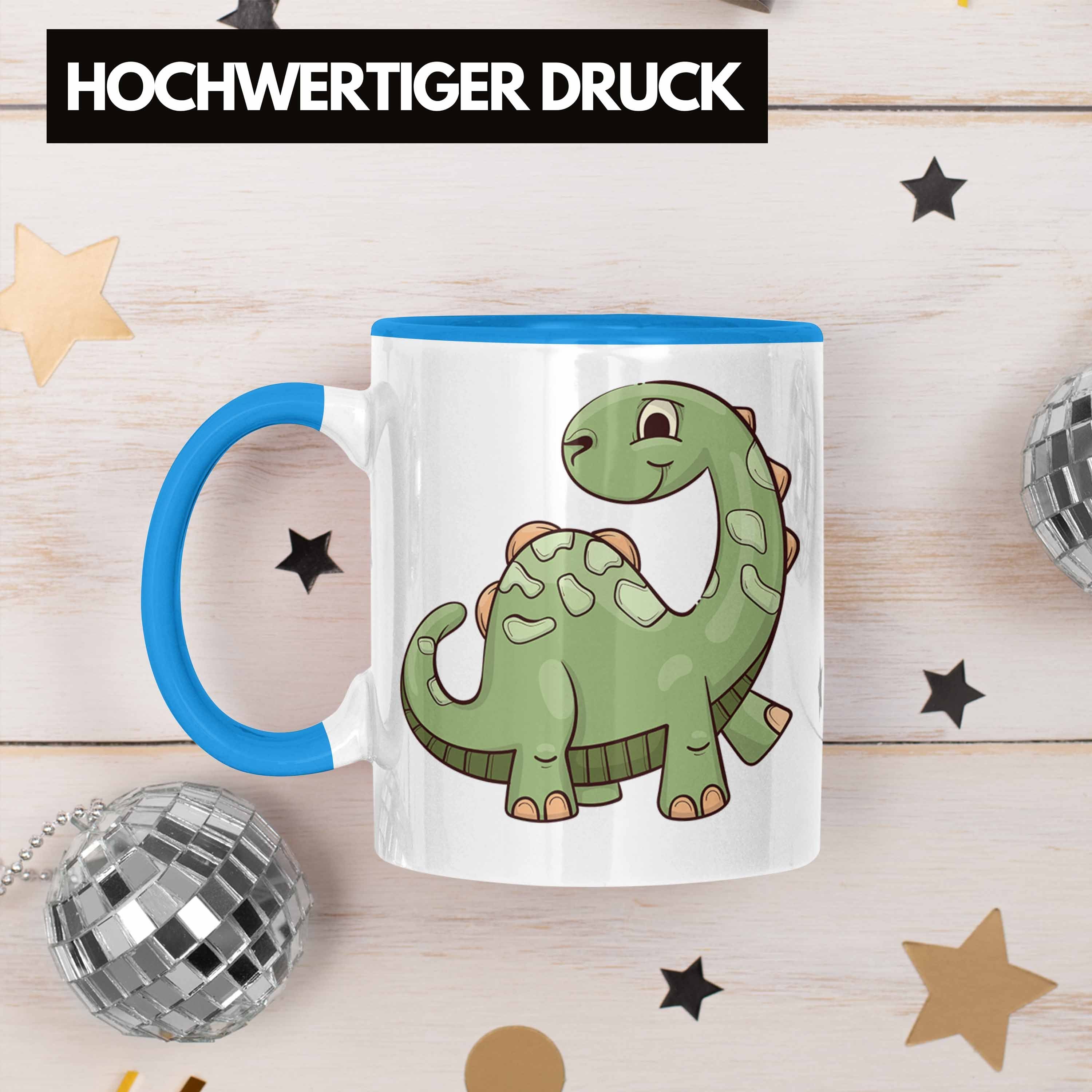 Trendation Tasse Trendation Jungen Geschenkidee - für Dinosaurier Lustig Coole Tasse Geschenke Dinofans Blau Jungs