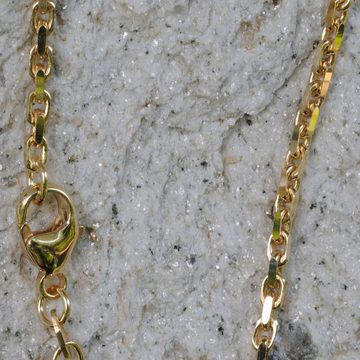 HOPLO Goldkette Ankerkette diamantiert Länge 55cm - Breite 2,5mm - 750-18 Karat Gold, Made in Germany