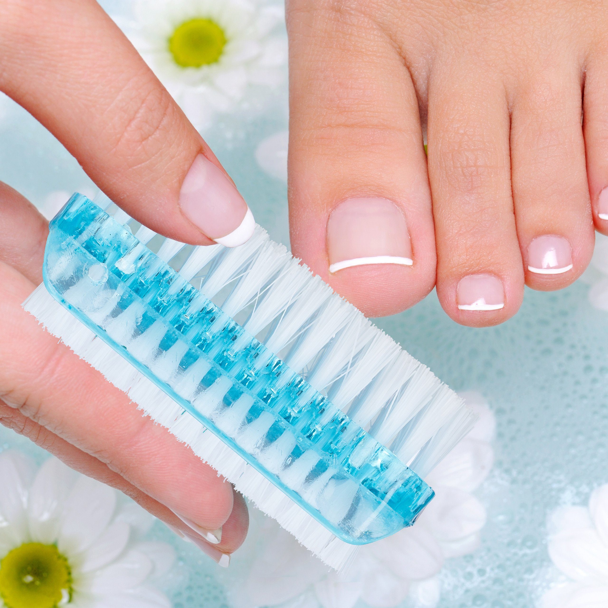 relaxdays Nagelbürste Stück, Nagelbürste Blau 8 Blau Weiß