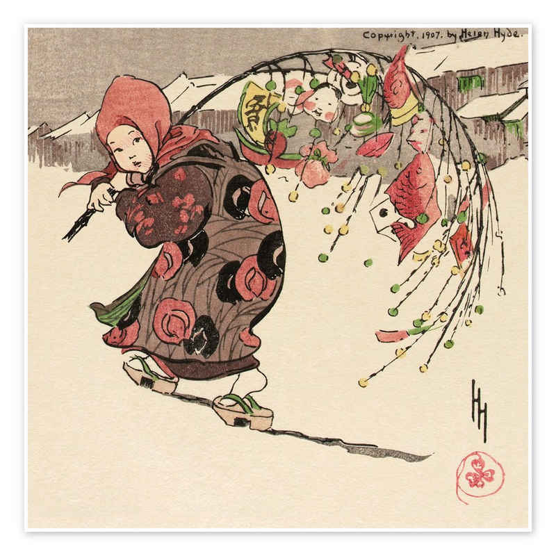 Posterlounge Poster Helen Hyde, Das gute Glück, Japandi Malerei
