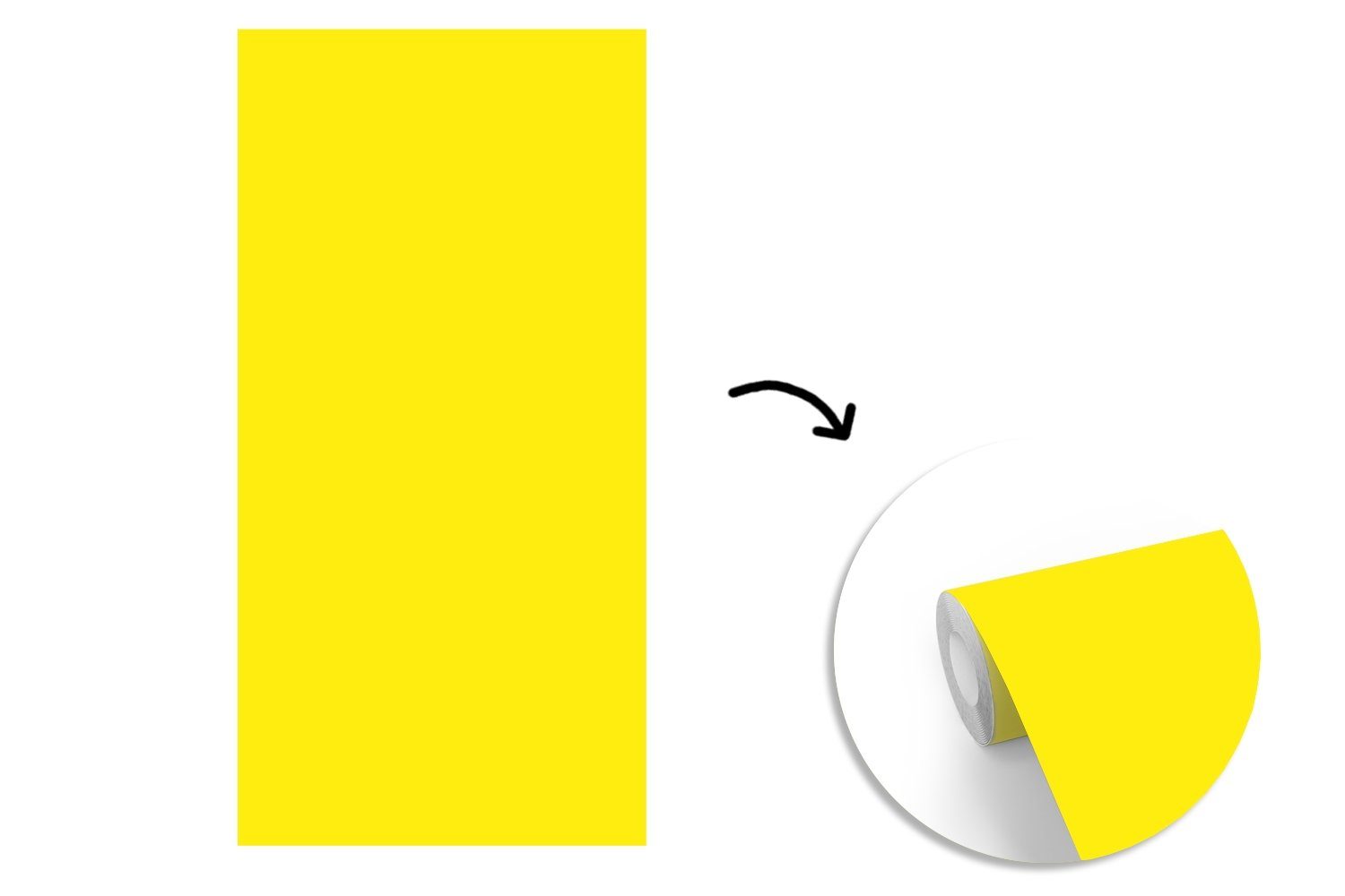 Küche, MuchoWow Farben, Wohnzimmer Matt, Zitrone Fototapete - Schlafzimmer (2 Fototapete St), für Gelb - bedruckt, Neon - Vliestapete