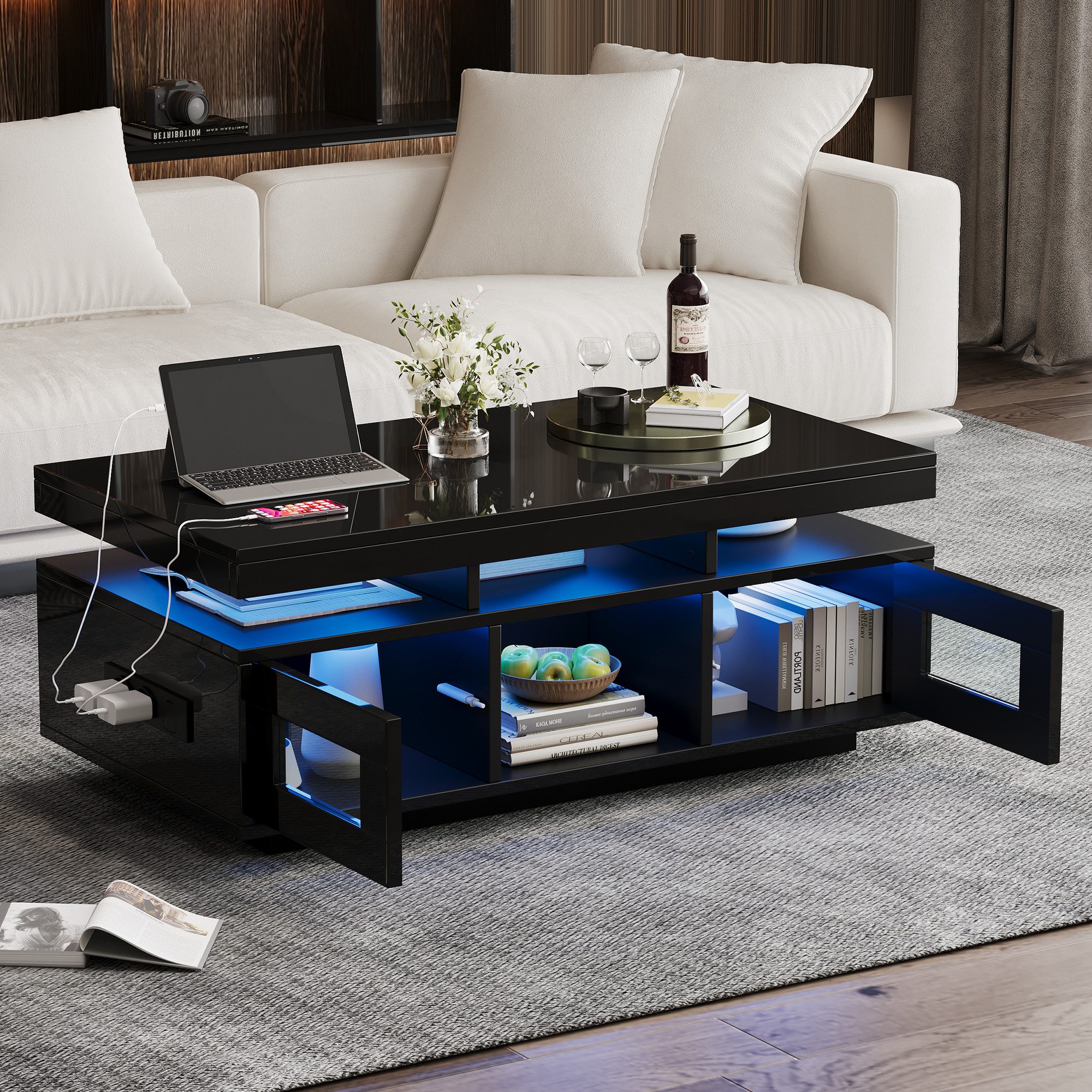 OKWISH Couchtisch Hochglanz-Sofatisch (Satztisch, Wohnzimmertisch, Beistell günstig online kaufen