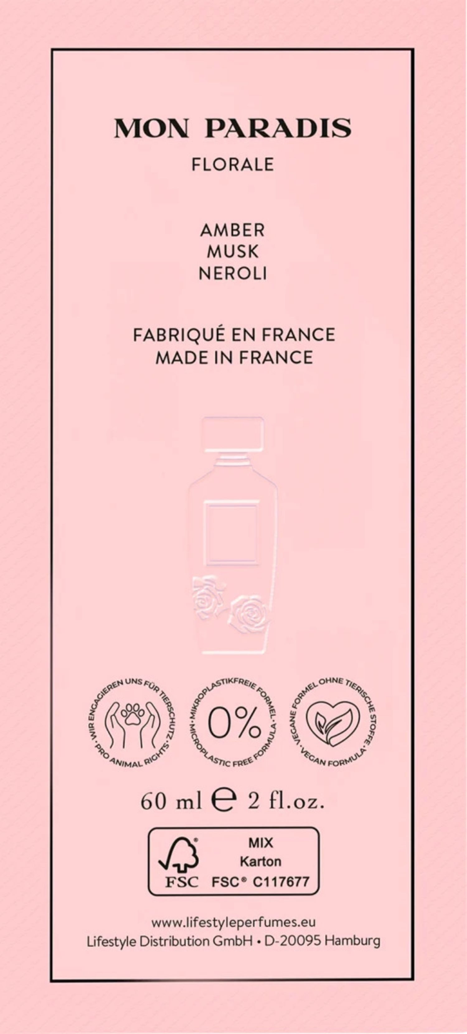 Caline Eau de Parfum Caline Mon Paradis Eau de Parfum, 60 ml, Glasflakon