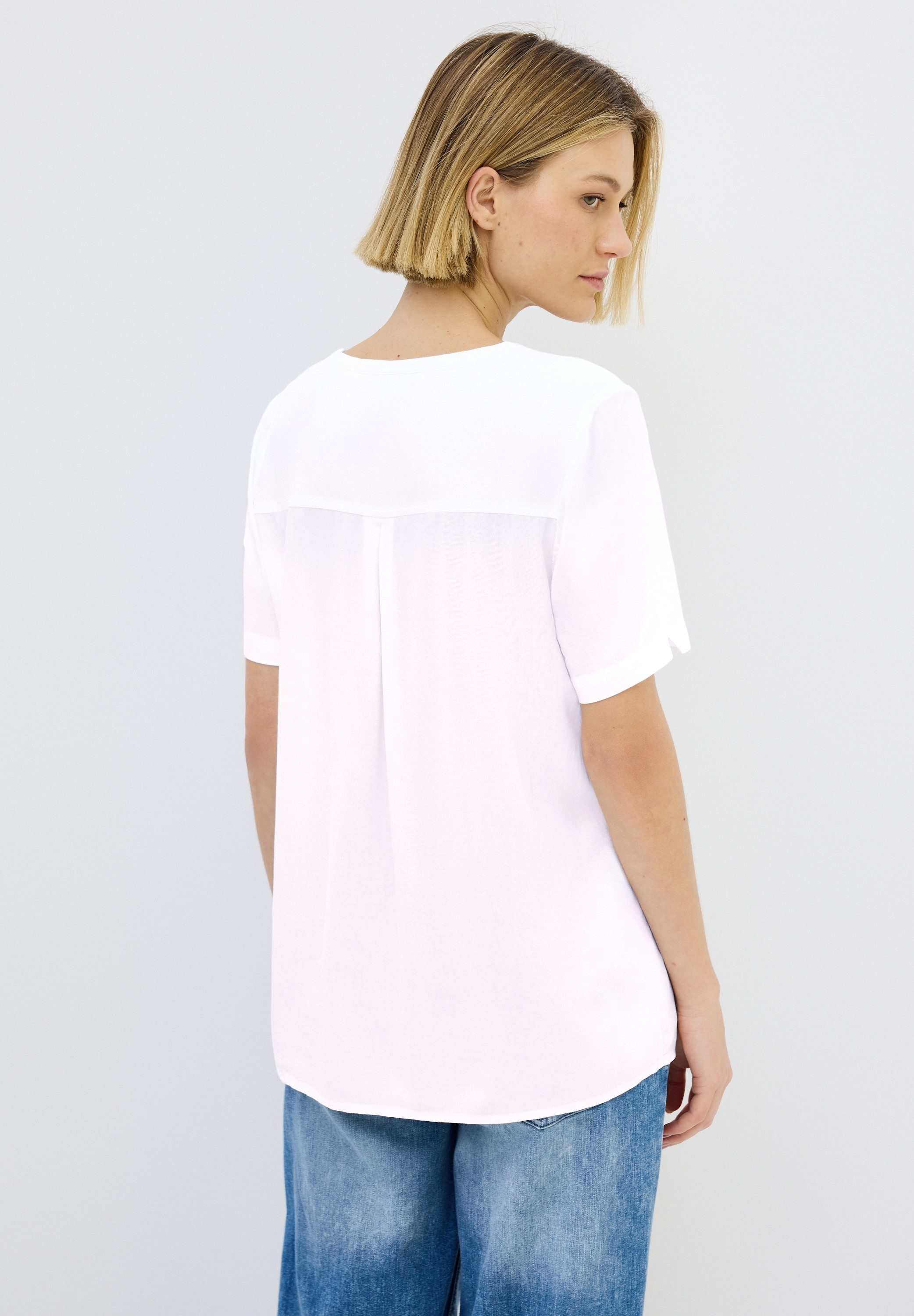 CECIL Shirtbluse Elastiksaum mit Knotendetail
