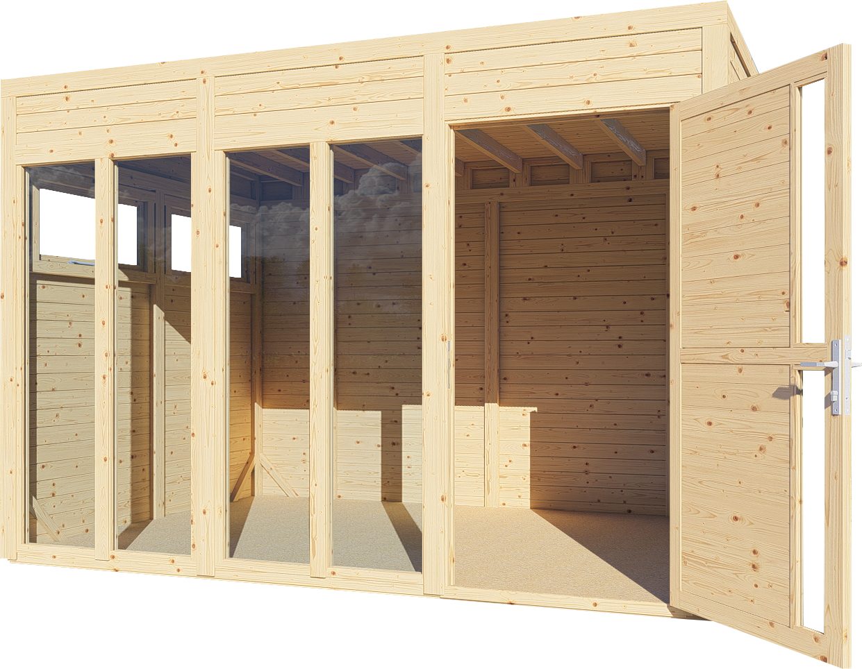 BERTILO Gartenhaus Cubus 3 Office, in verschiedenen Farben, BxT: 337x240 cm